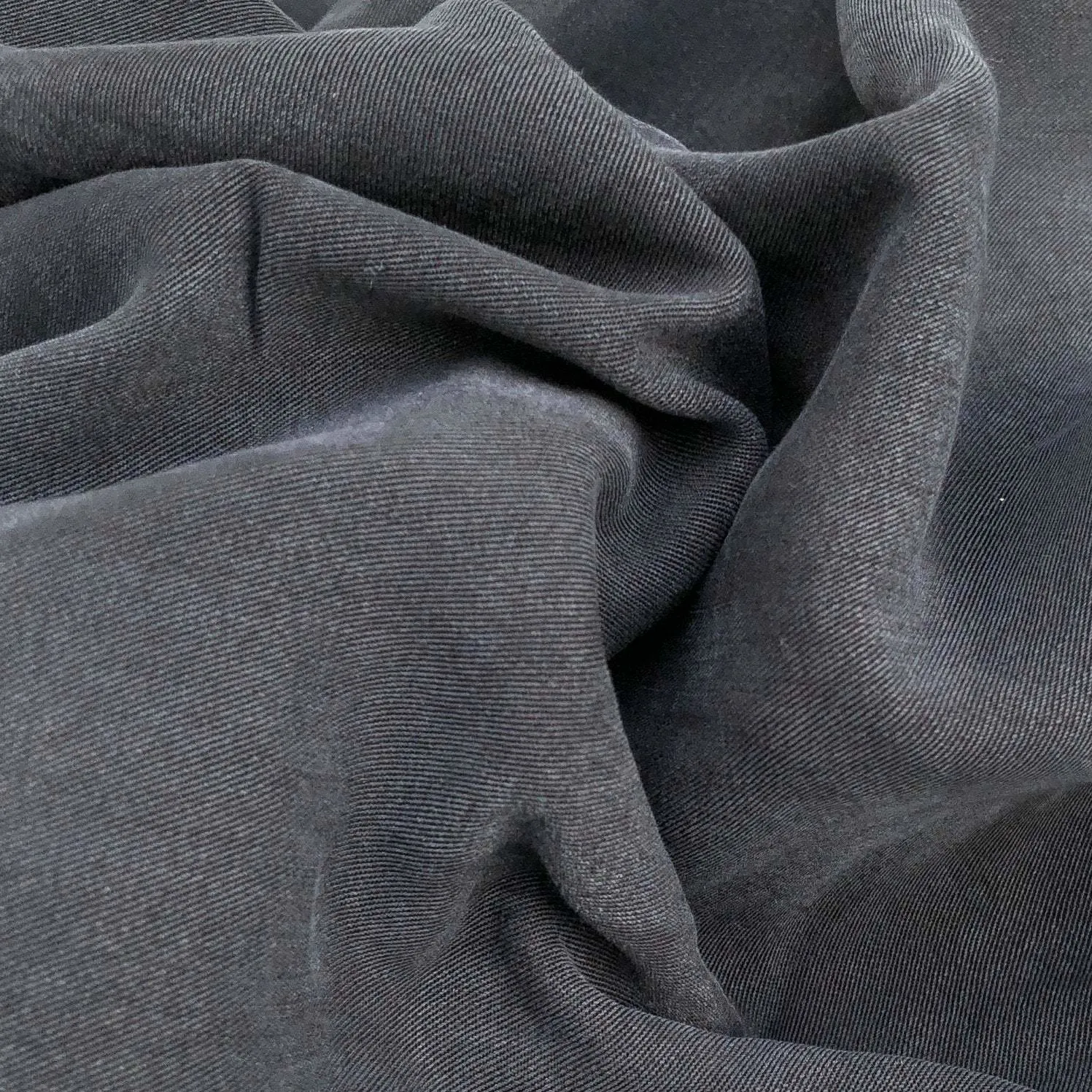 58" 100% Lyocell Tencel Gabardine Twill Faded Blue Gray Woven Fabric By the Yard