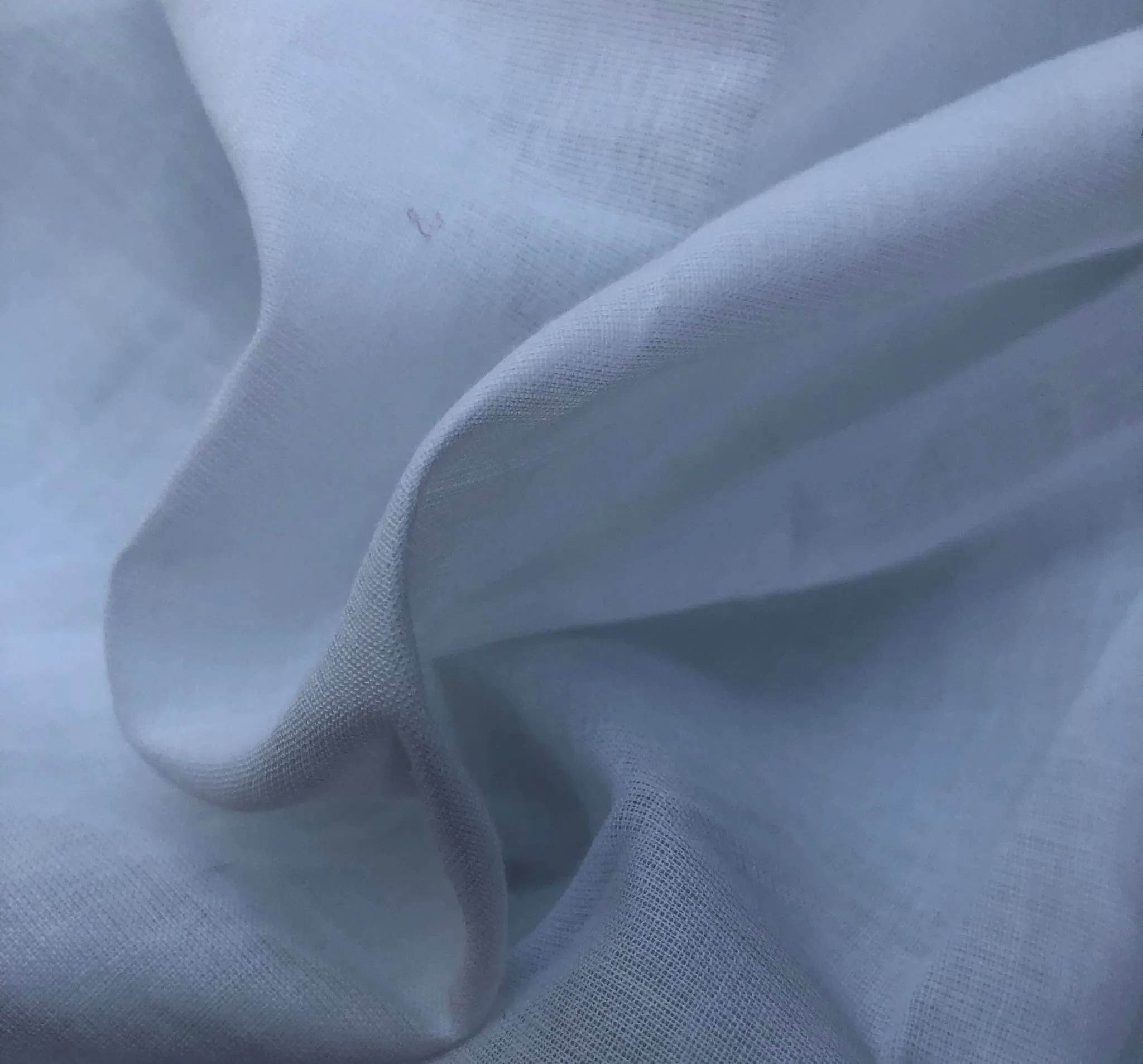 58" White 100% Organic Cotton Voile Woven Fabric By the Yard