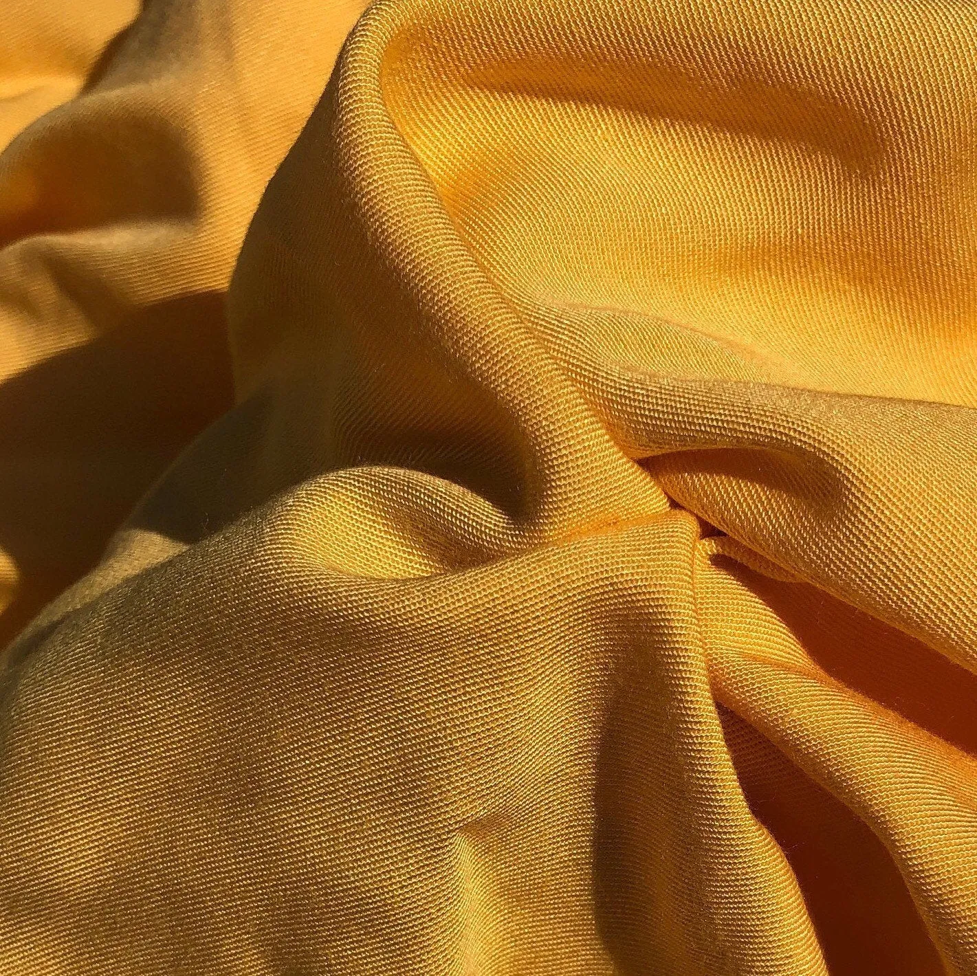 60" Butter Yellow 100% Lyocell Tencel Gabardine Twill Eco Friendly Medium Weight Apparel Woven Fabric By The Yard