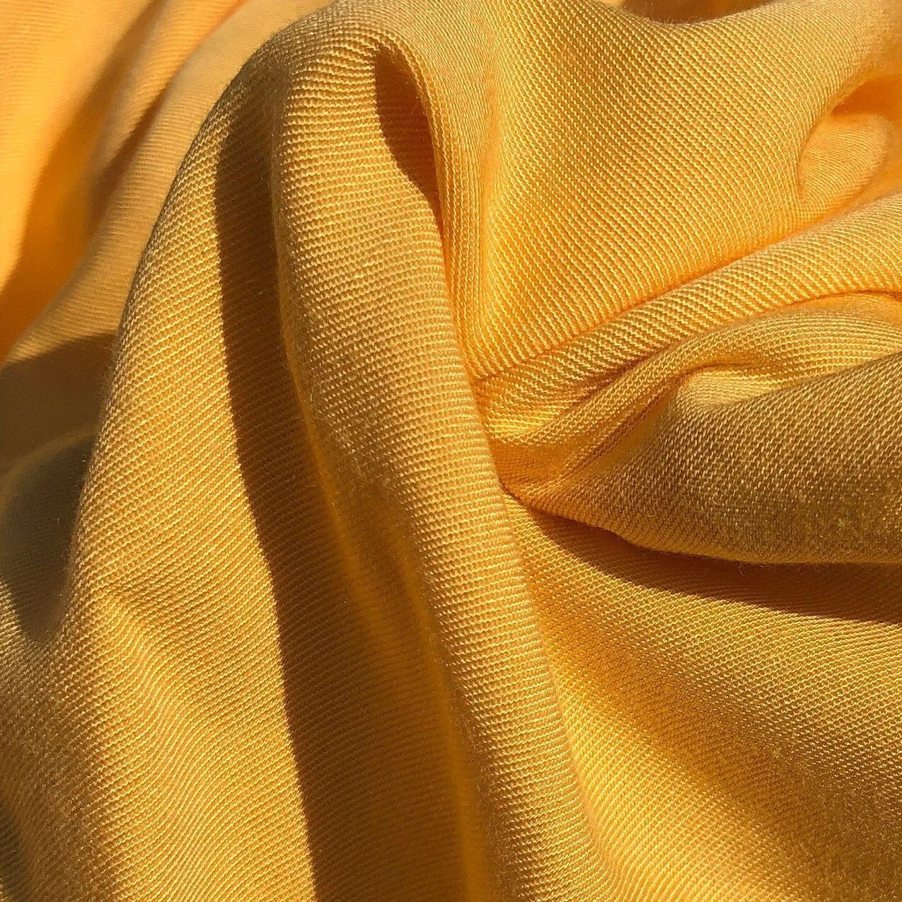 60" Butter Yellow 100% Lyocell Tencel Gabardine Twill Eco Friendly Medium Weight Apparel Woven Fabric By The Yard