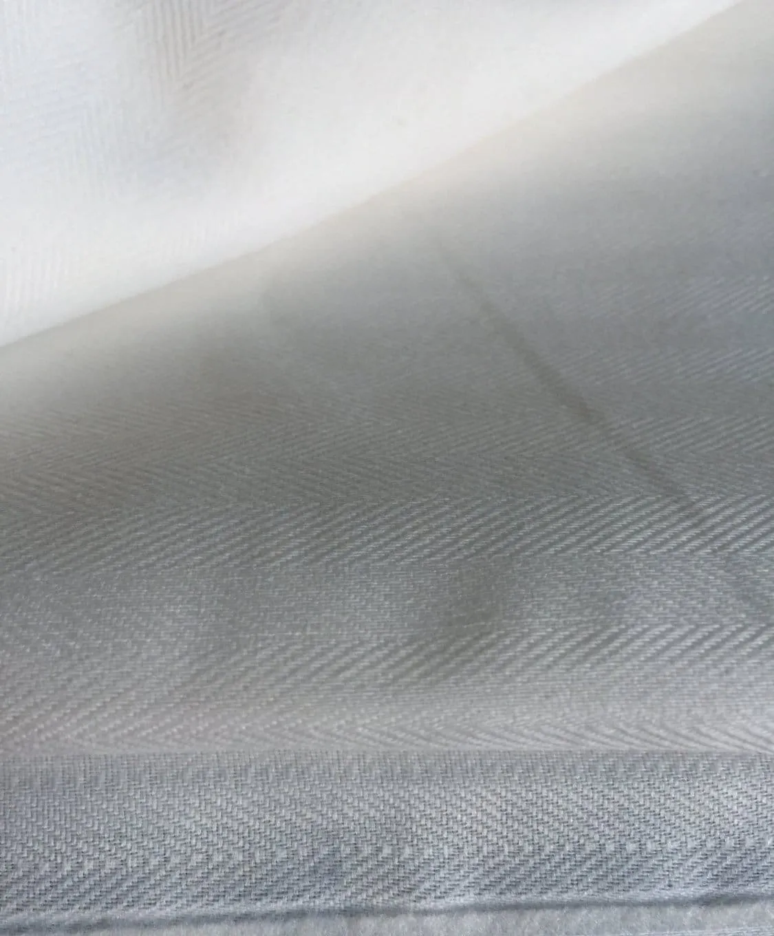 62" PFD White Herringbone Polyester Pocketing Light Woven Fabric By the Yard