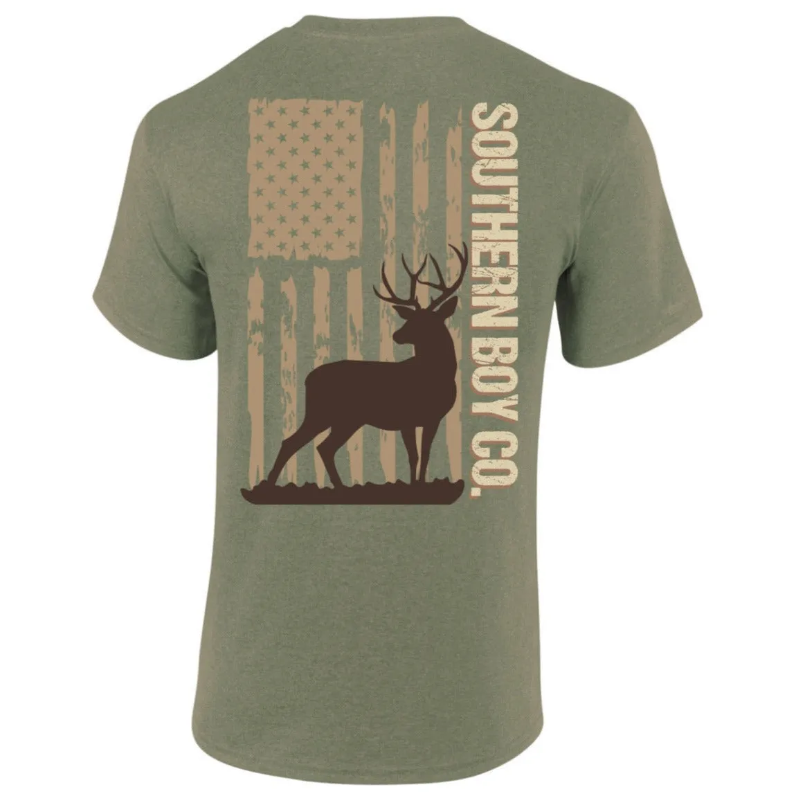 (ADULT) SBC Standing Buck Flag (Military Green) Short Sleeve Adult Tee