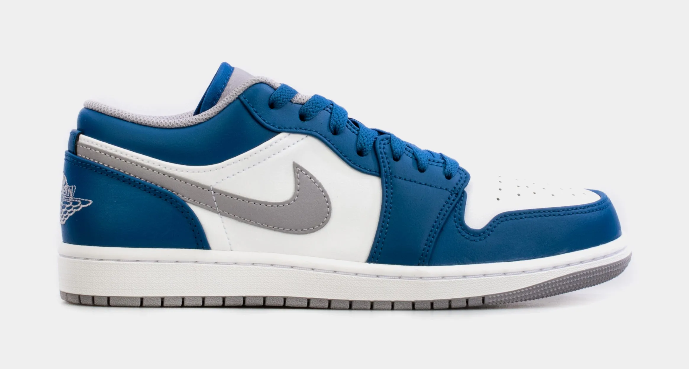 Air Jordan 1 Low True Blue Mens Lifestyle Shoes (White/Blue) Free Shipping