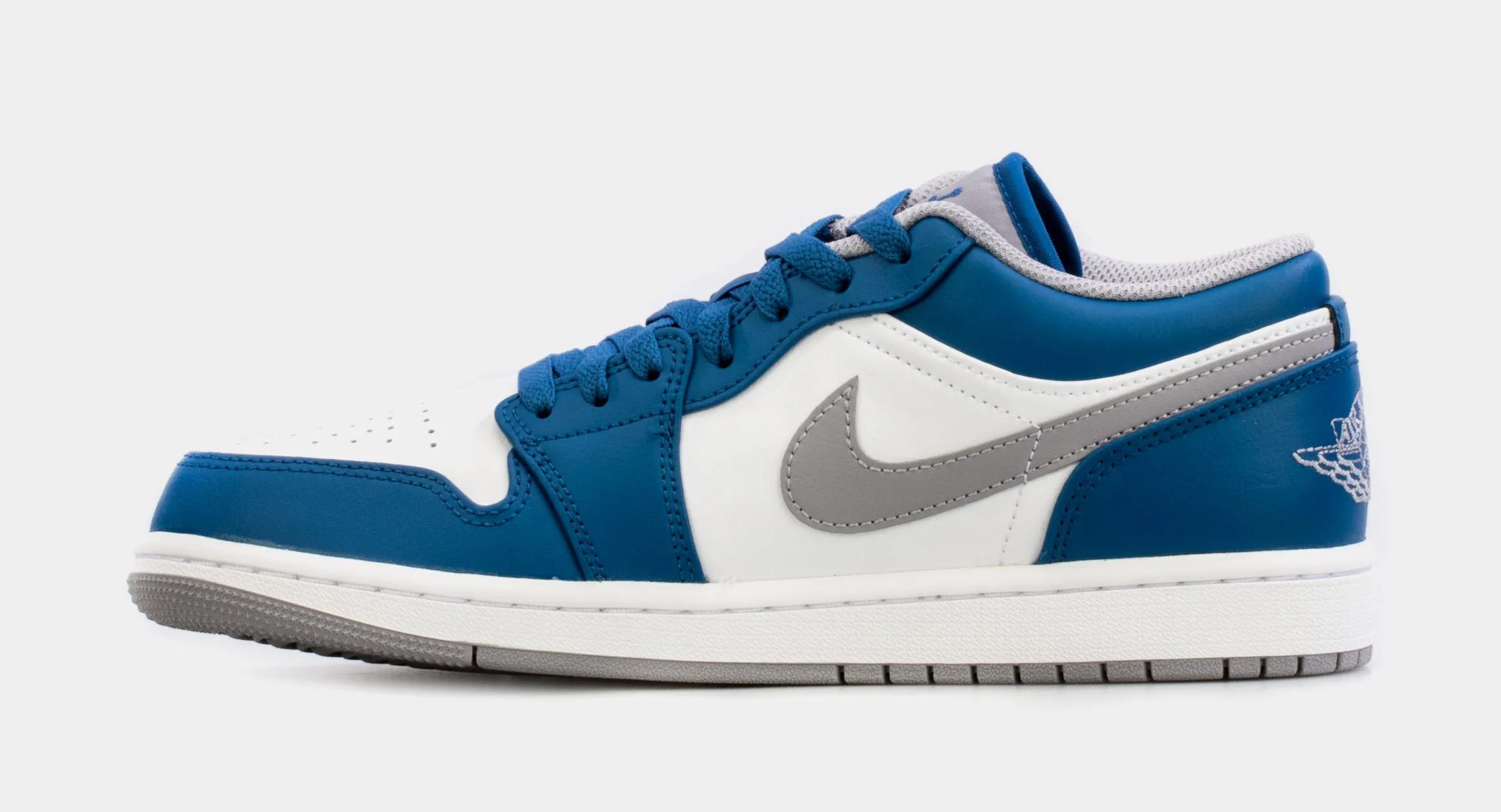 Air Jordan 1 Low True Blue Mens Lifestyle Shoes (White/Blue) Free Shipping