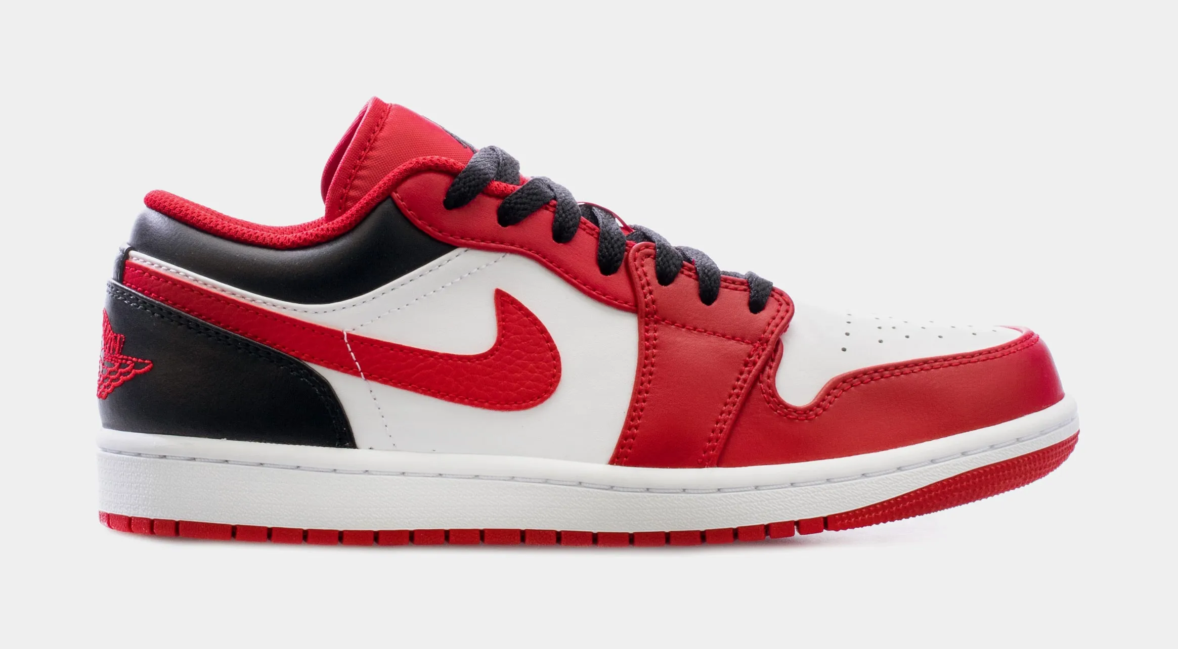 Air Jordan 1 Retro Low Reverse Black Toe Mens Lifestyle Shoes (Black/Red) Free Shipping