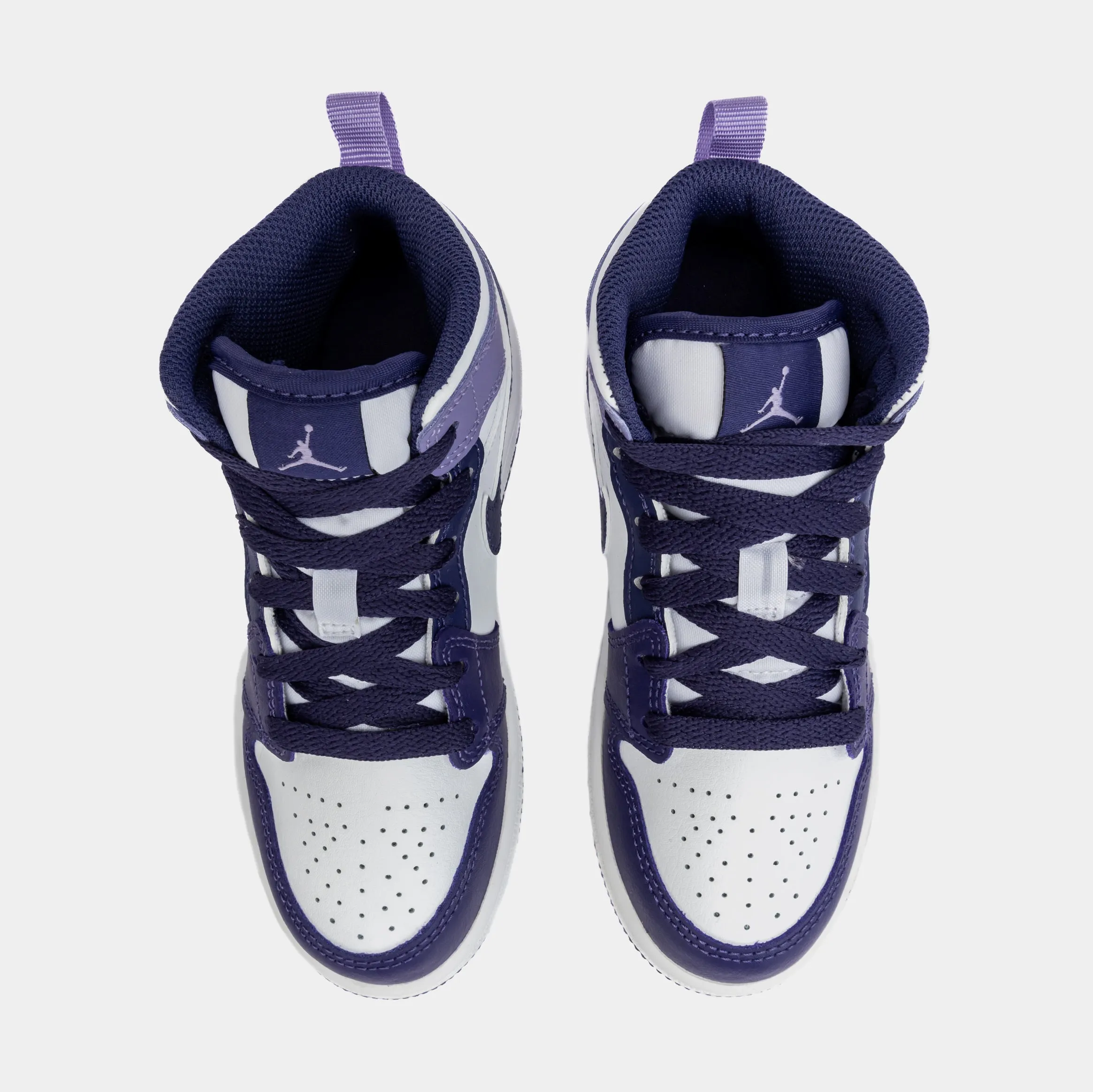 Air Jordan 1 Retro Mid Blueberry Preschool Lifestyle Shoes (Purple)