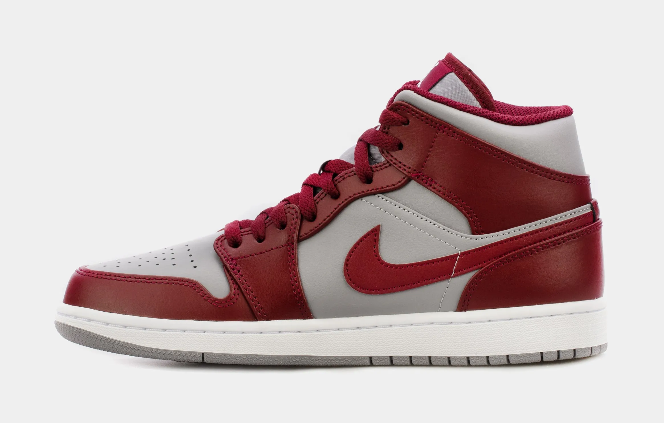 Air Jordan 1 Retro Mid Cherrywood Red Mens Lifestyle Shoes (Grey/Red) Free Shipping