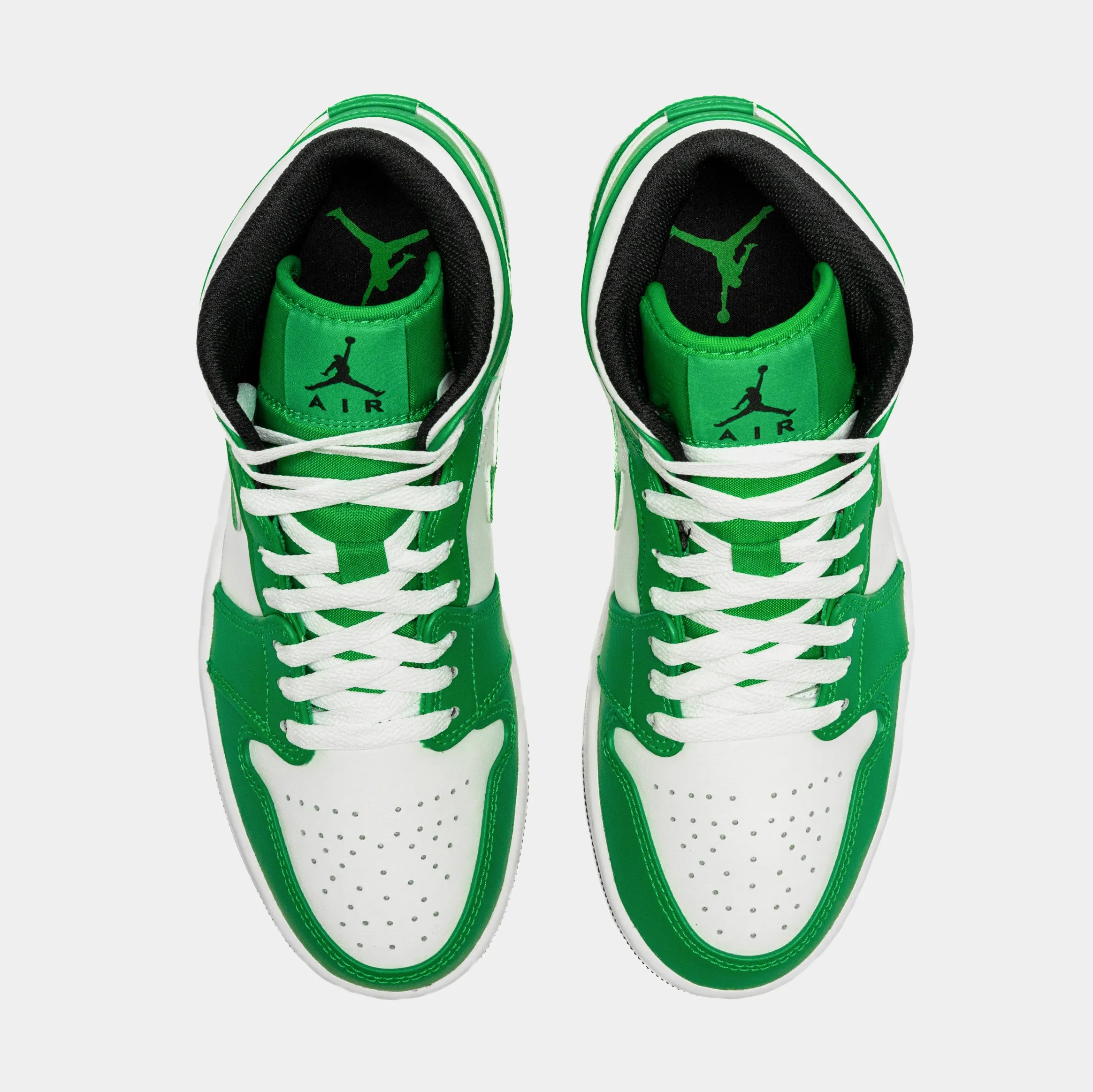 Air Jordan 1 Retro Mid Lucky Green Mens Lifestyle Shoes (White/Green)