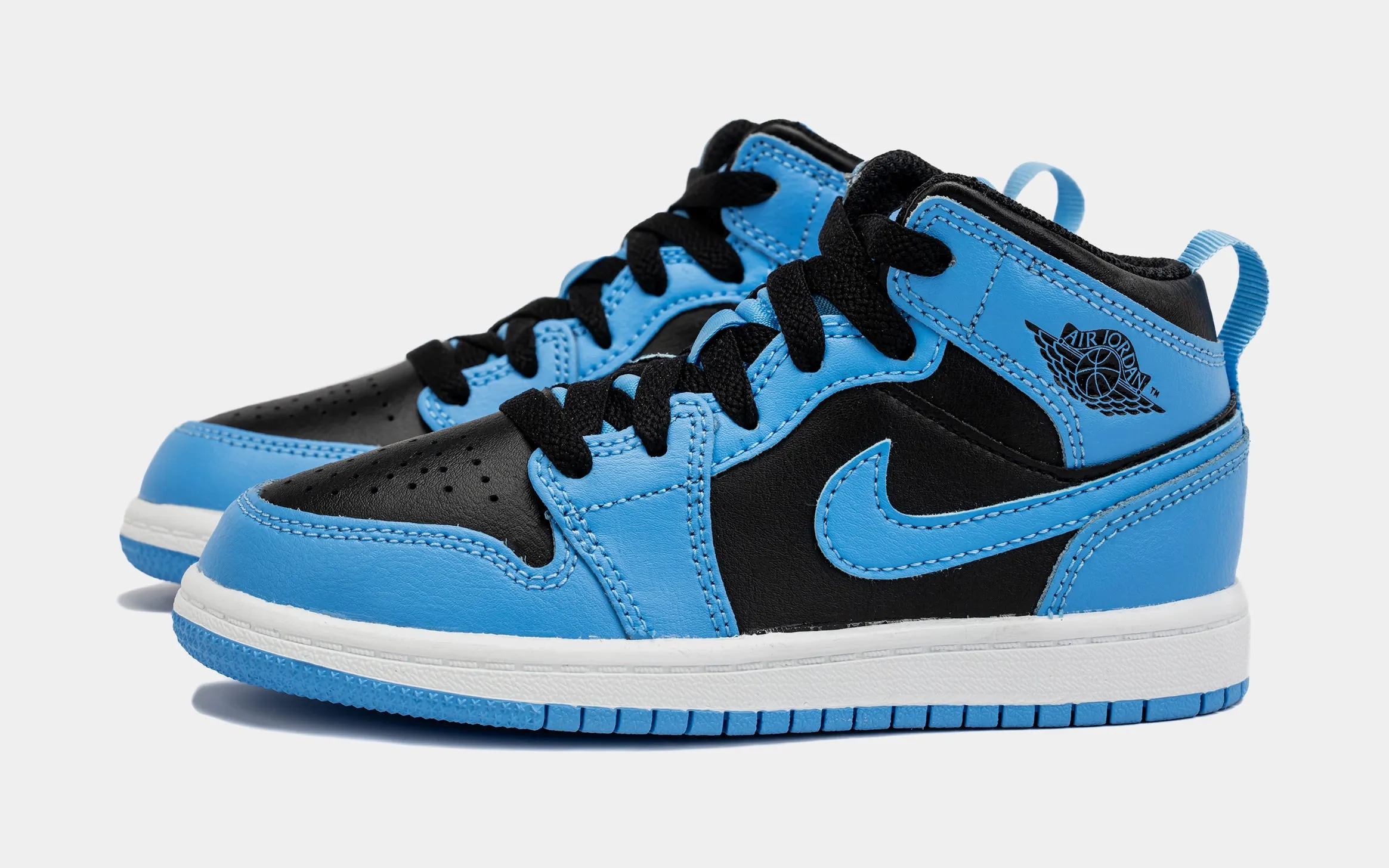 Air Jordan 1 Retro Mid University Blue Preschool Lifestyle Shoes (Black/Blue)