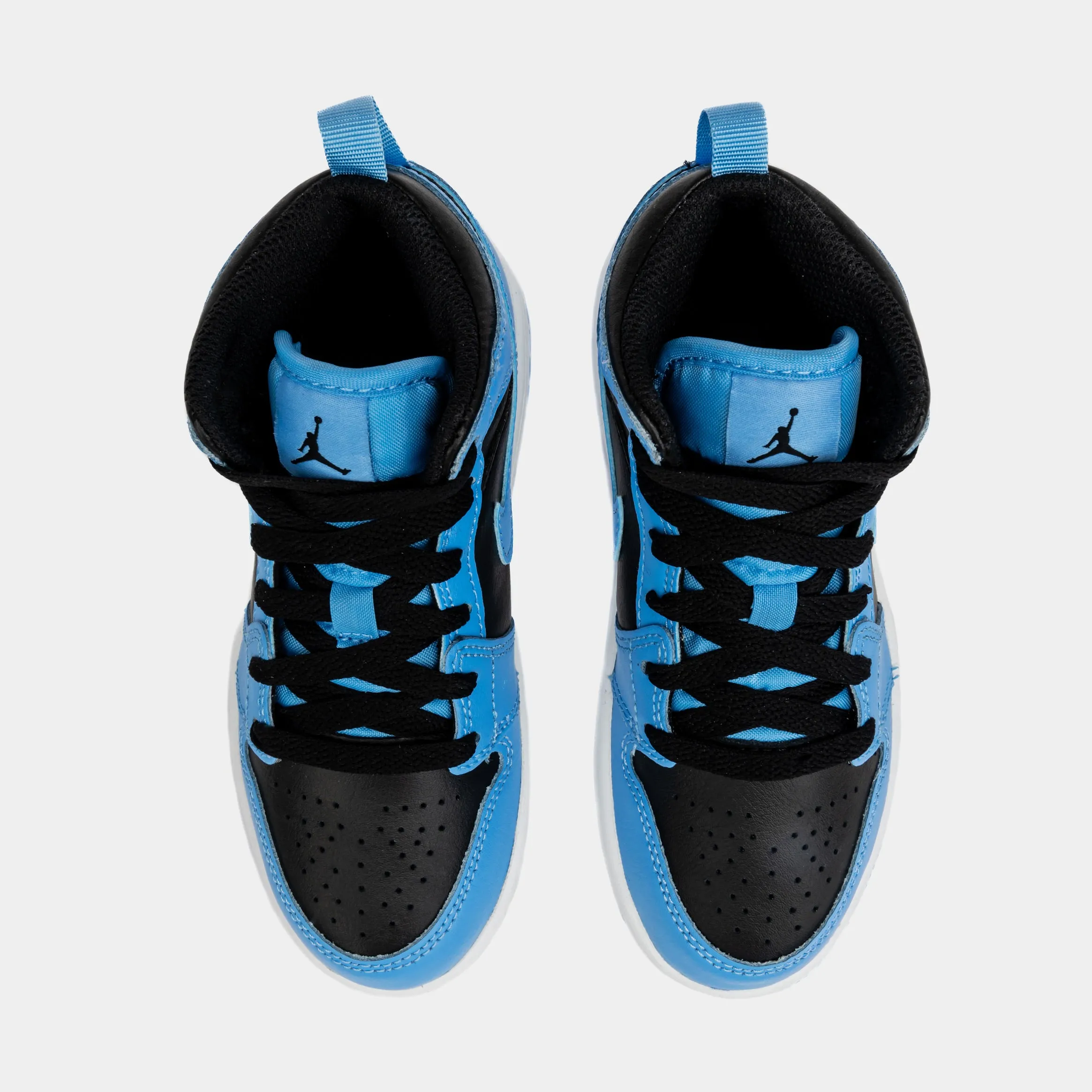 Air Jordan 1 Retro Mid University Blue Preschool Lifestyle Shoes (Black/Blue)