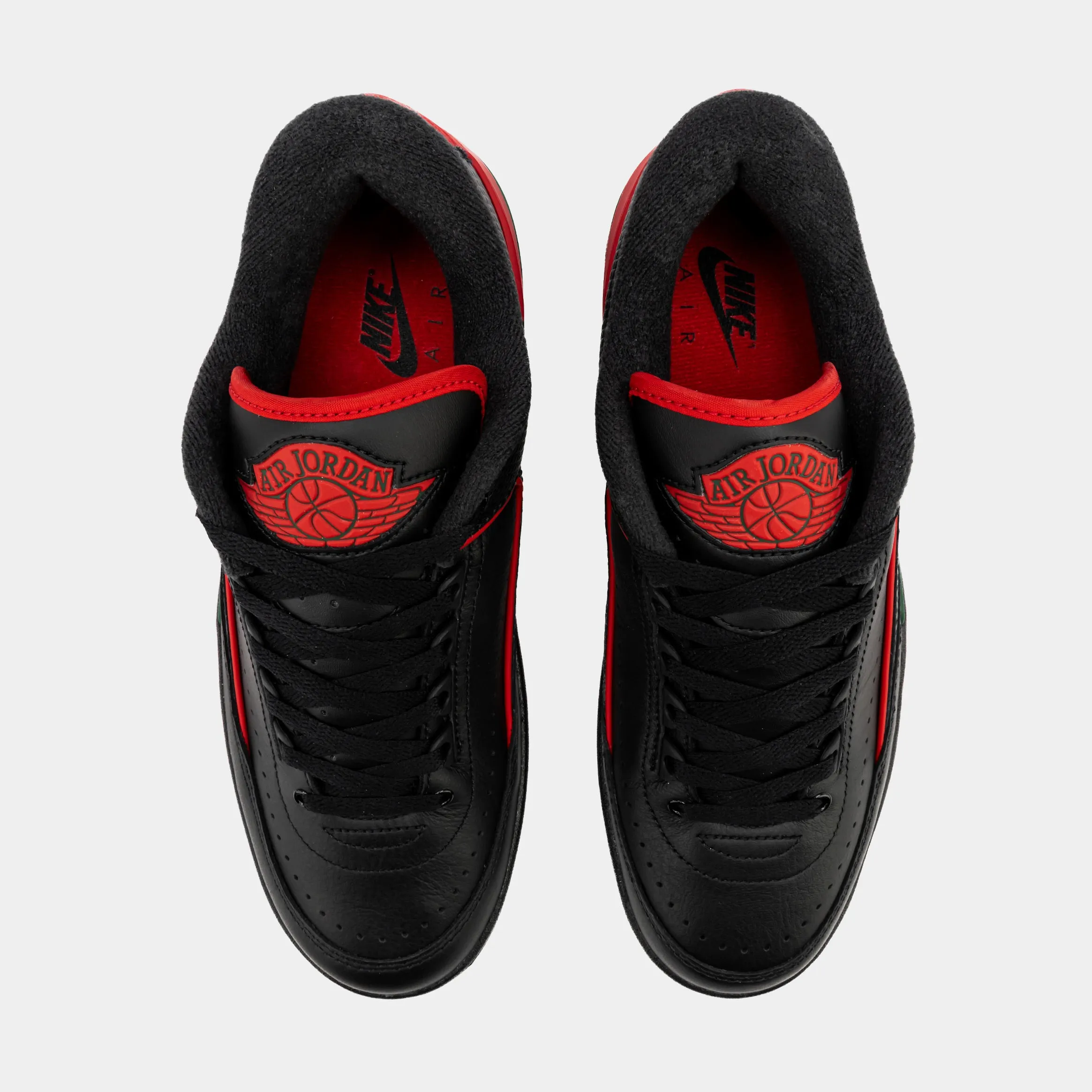 Air Jordan 2 Retro Low Christmas Mens Lifestyle Shoes (Black/Fire Red/Cement Grey)