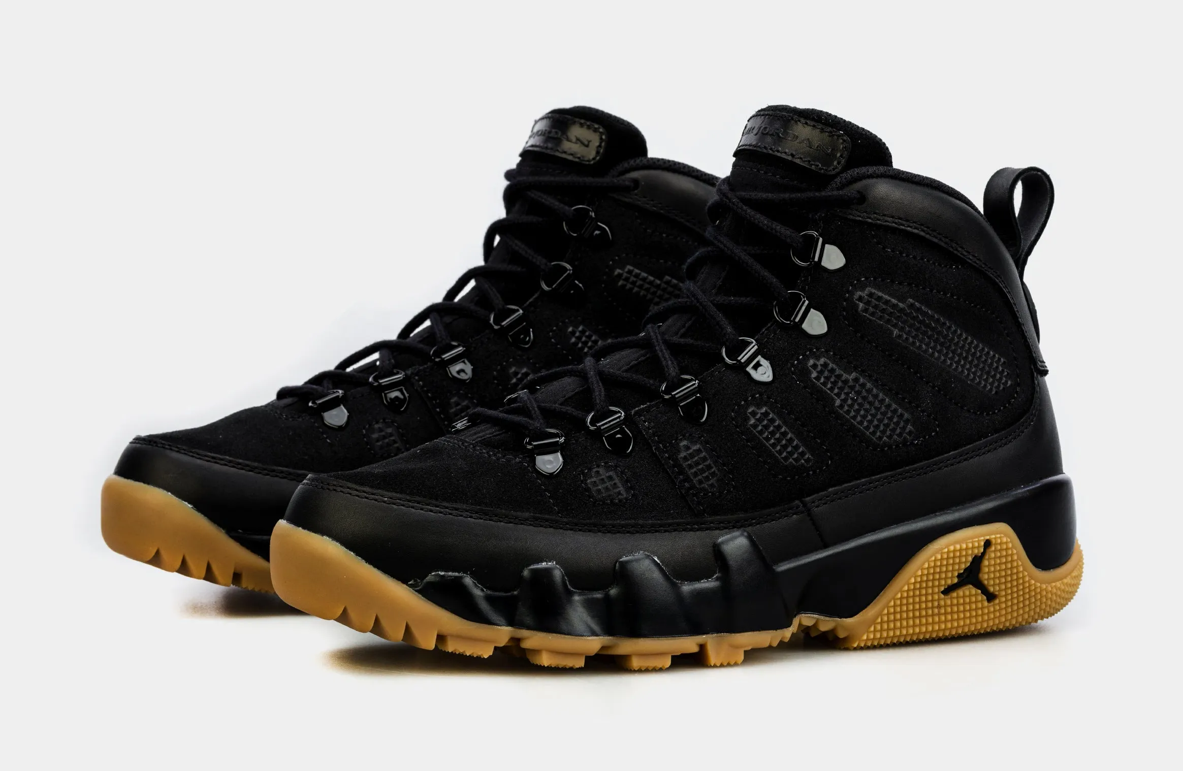 Air Jordan 9 Retro Boot NRG Black Gum Mens Lifestyle Shoes (Black/Brown)