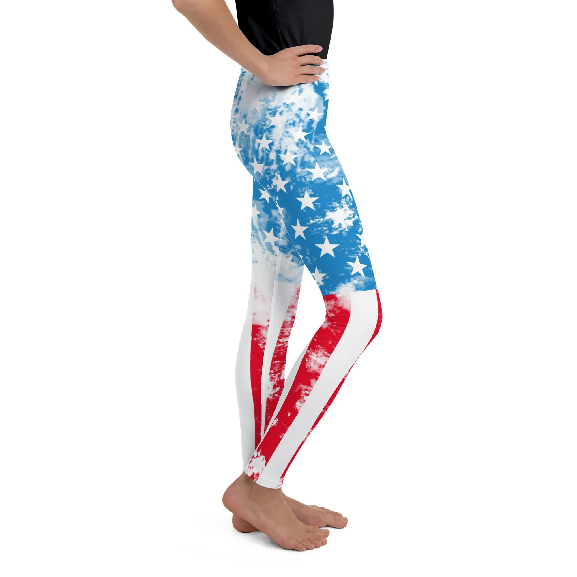 Artsy American Flag Youth Leggings