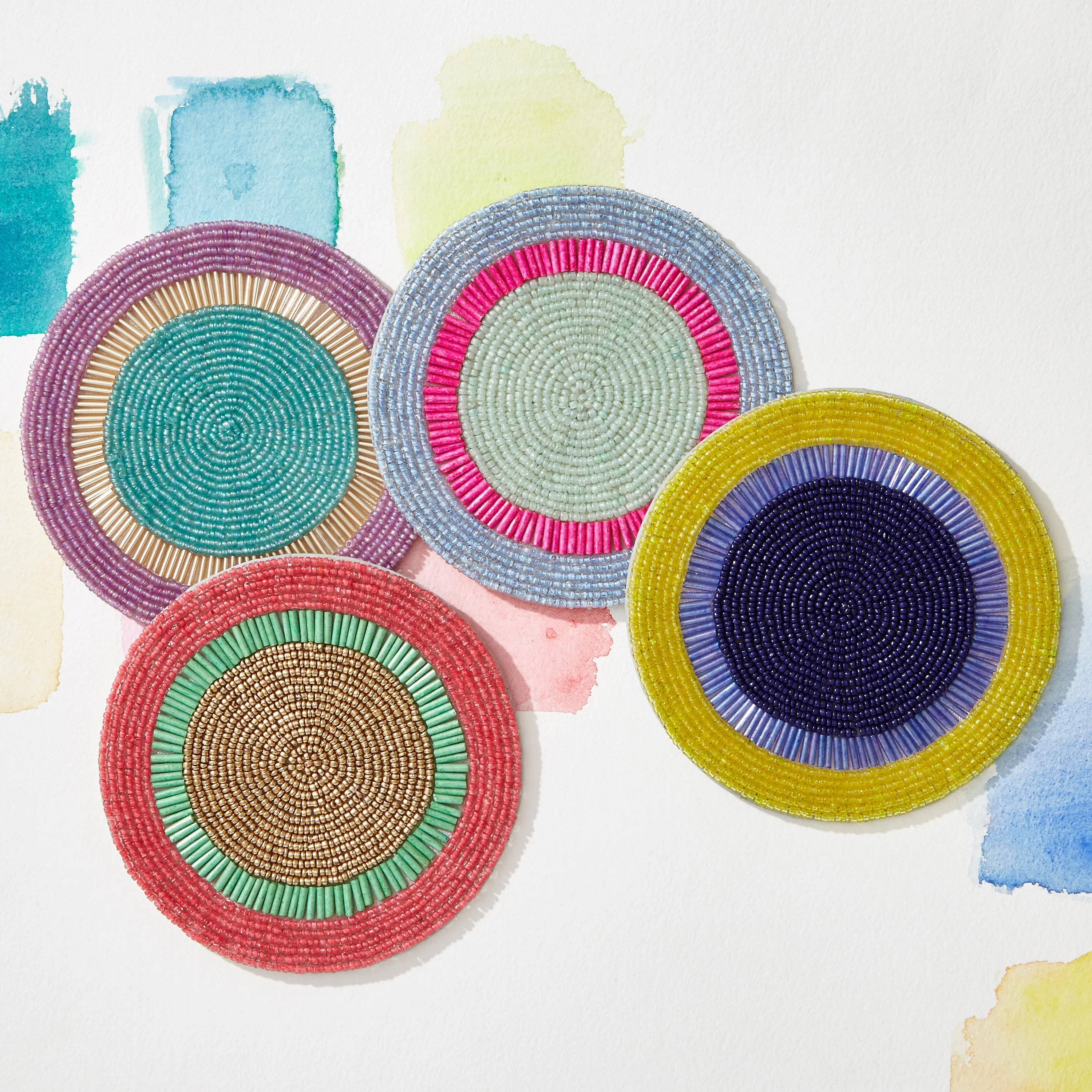 Bright stripe coasters