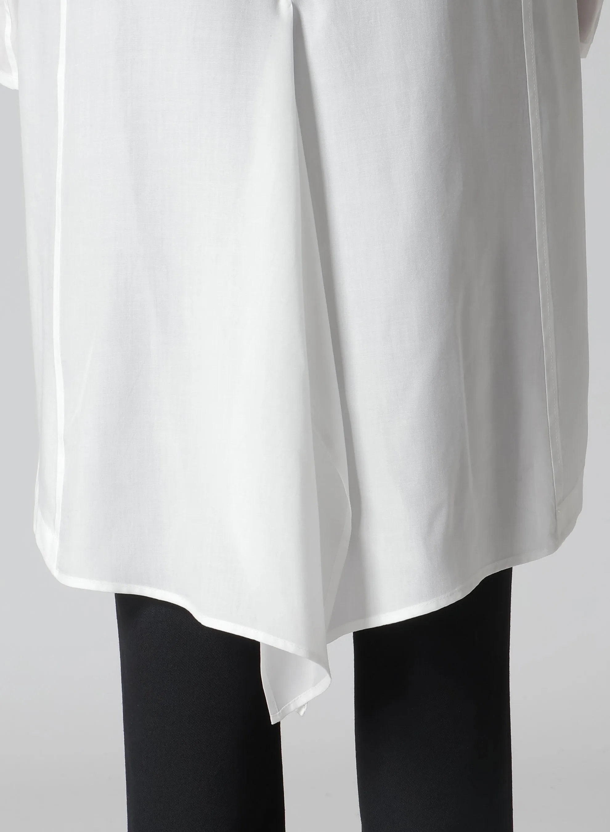 CELLULOSE POPLIN ROUNDED HEM SHIRT DRESS