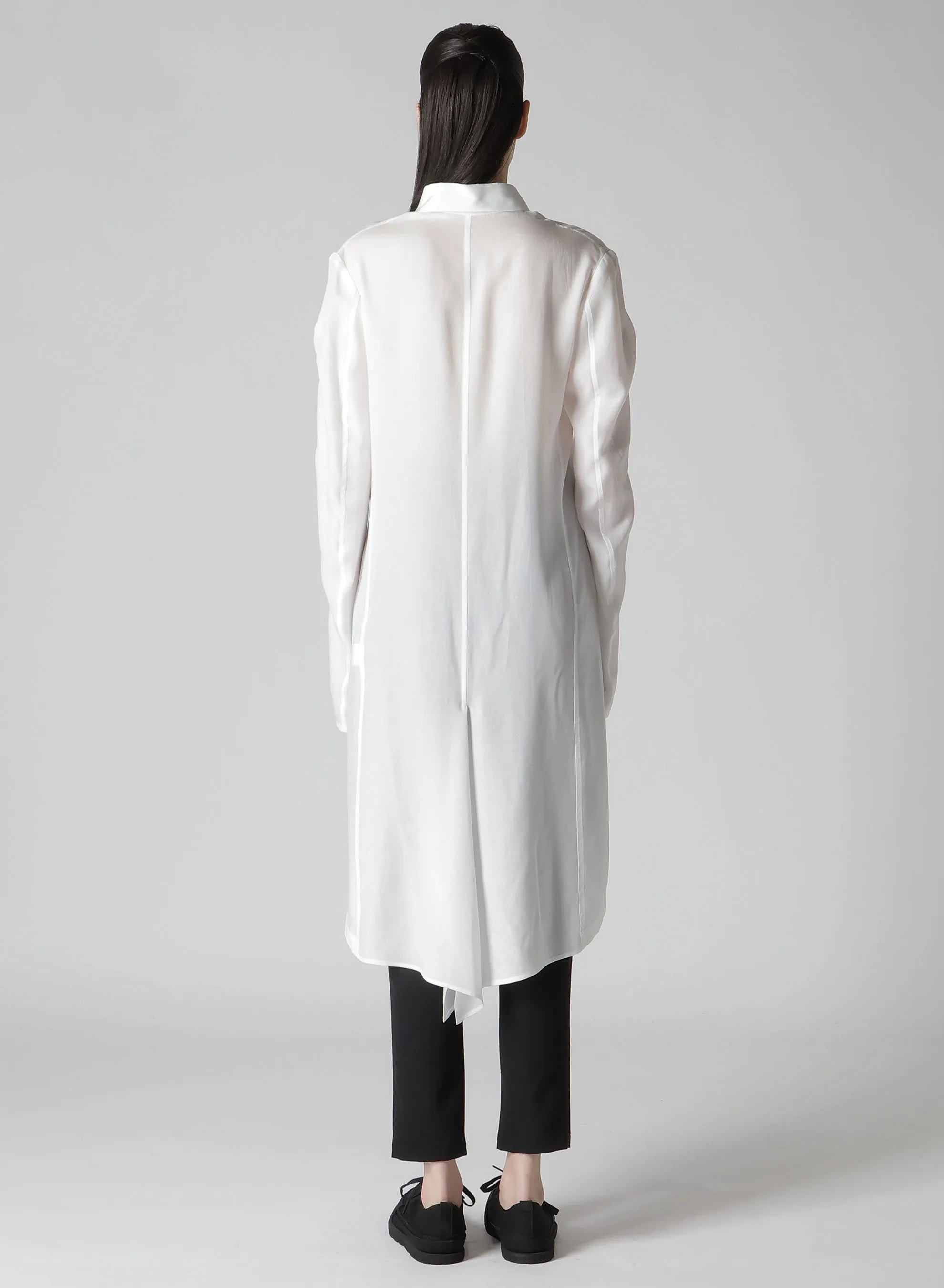 CELLULOSE POPLIN ROUNDED HEM SHIRT DRESS