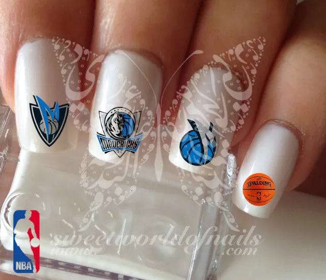 Dallas Mavericks NBA Basketball Nail Art Water Decals Nail Transfers Wraps