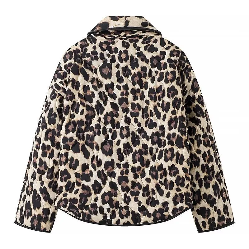 Fashion All-match Cardigan Printed Leopard Print Jacket