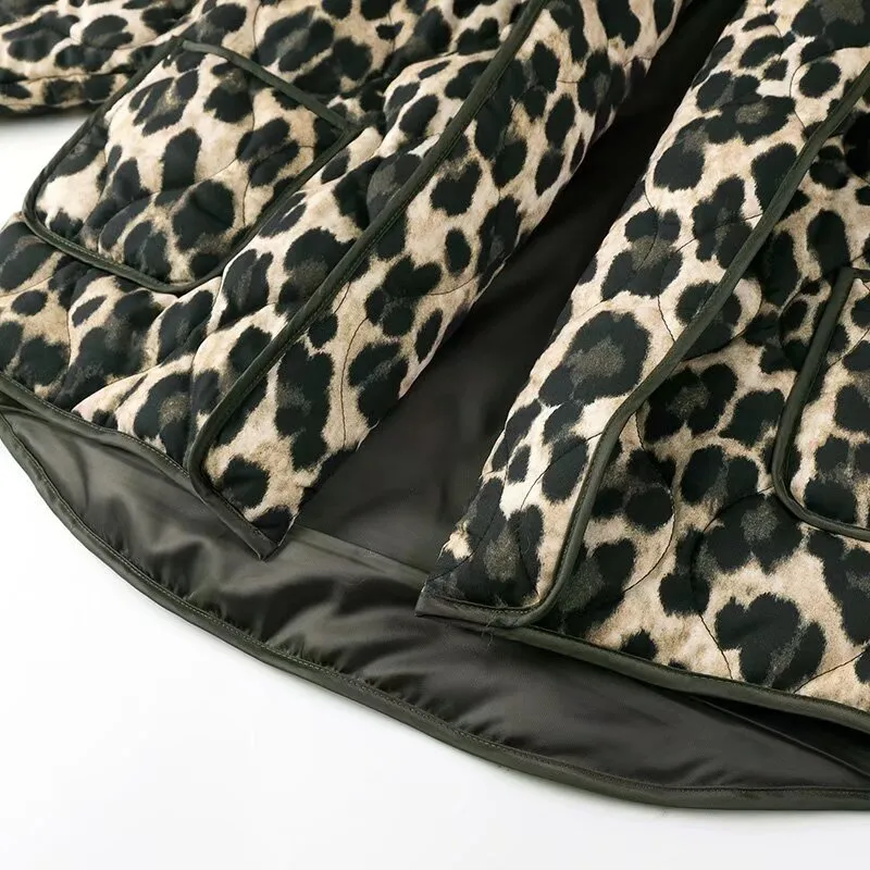 Fashion All-match Cardigan Printed Leopard Print Jacket