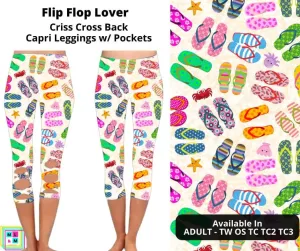 Flip Flop Lover Criss Cross Capri w/ Pockets by ML&M