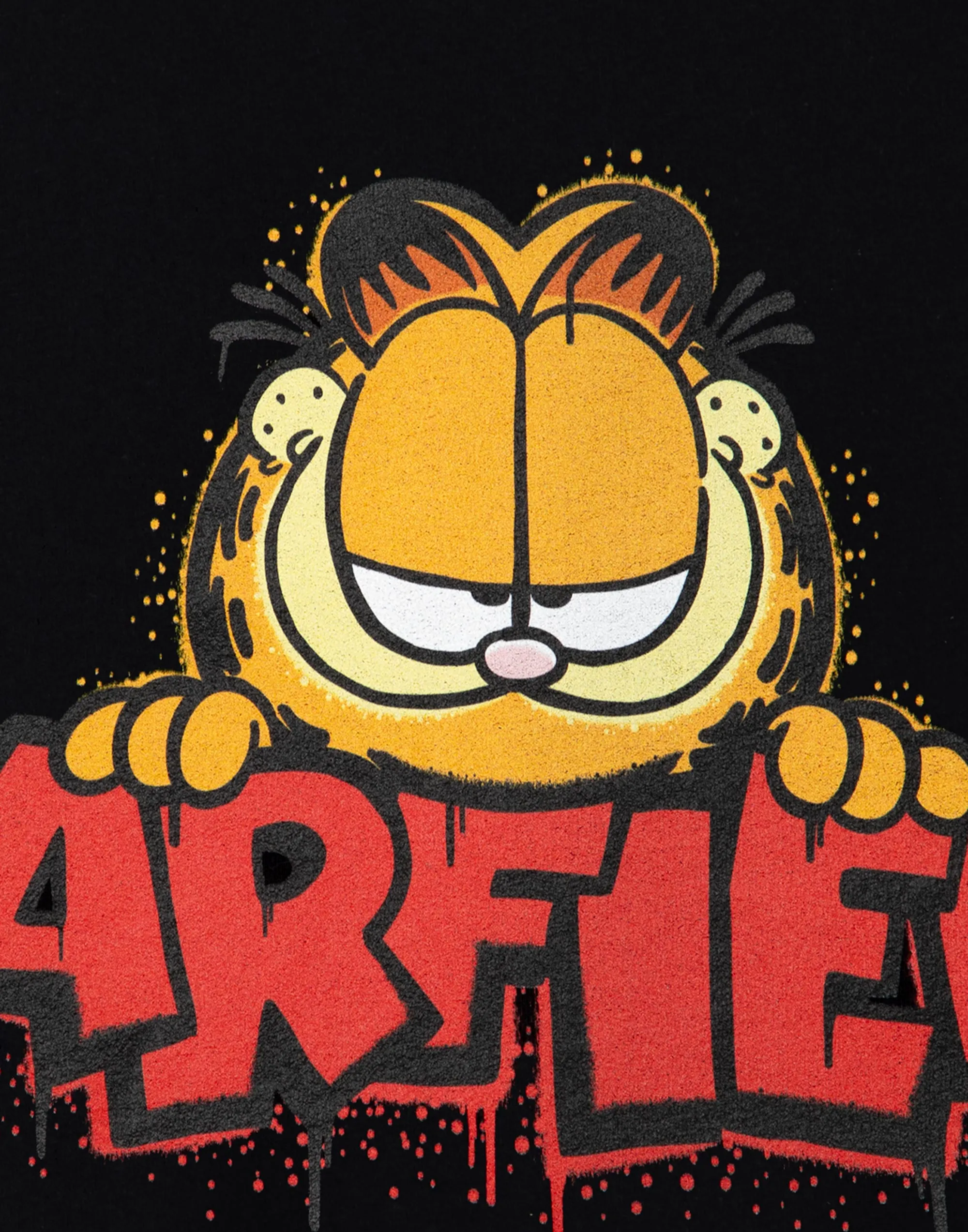 Garfield Graffiti Mens Black Short Sleeved T-Shirt