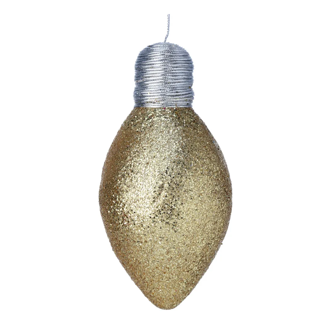 Gold Glitter Lightbulb Ornament