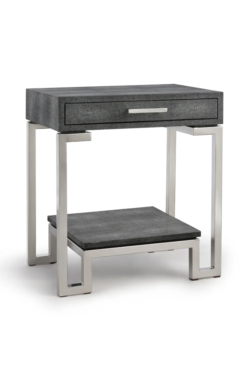 Gray Shagreen Silver Frame Side Table | Andrew Martin Flex