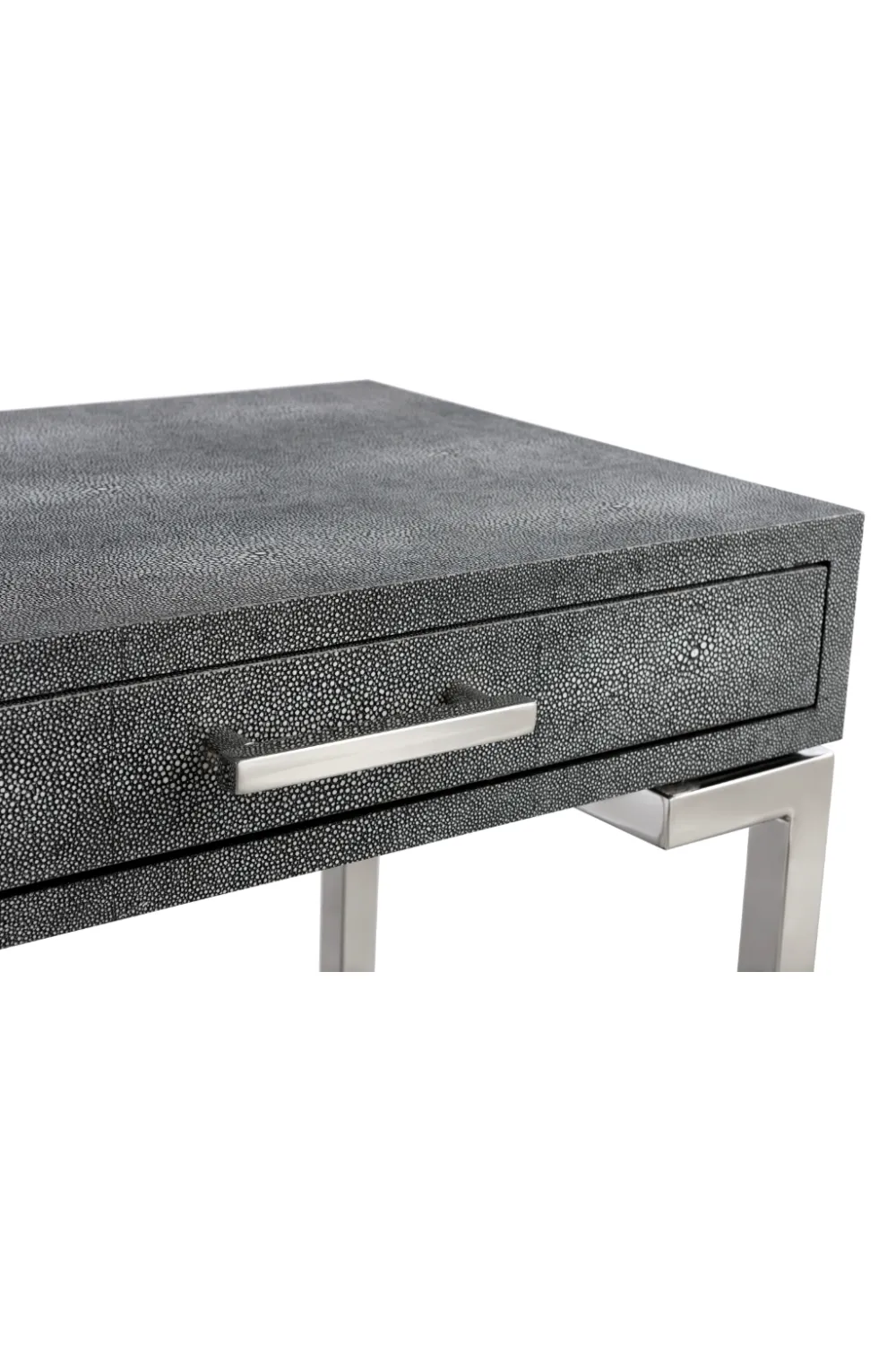 Gray Shagreen Silver Frame Side Table | Andrew Martin Flex