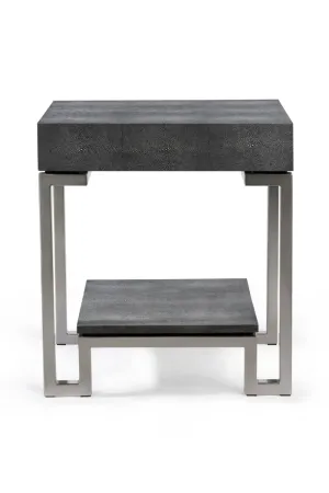 Gray Shagreen Silver Frame Side Table | Andrew Martin Flex