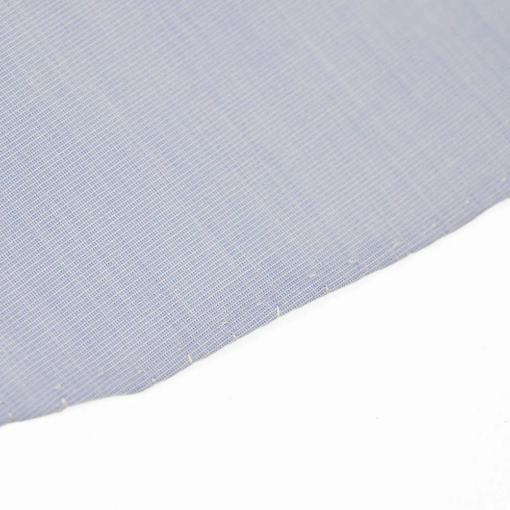 Hand-sewn pale blue end-on-end cotton shirt, spread collar (restock)