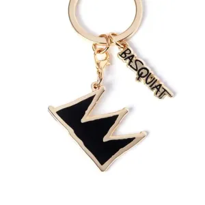 Jean-Michel Basquiat Keyring Black and Gold Crown