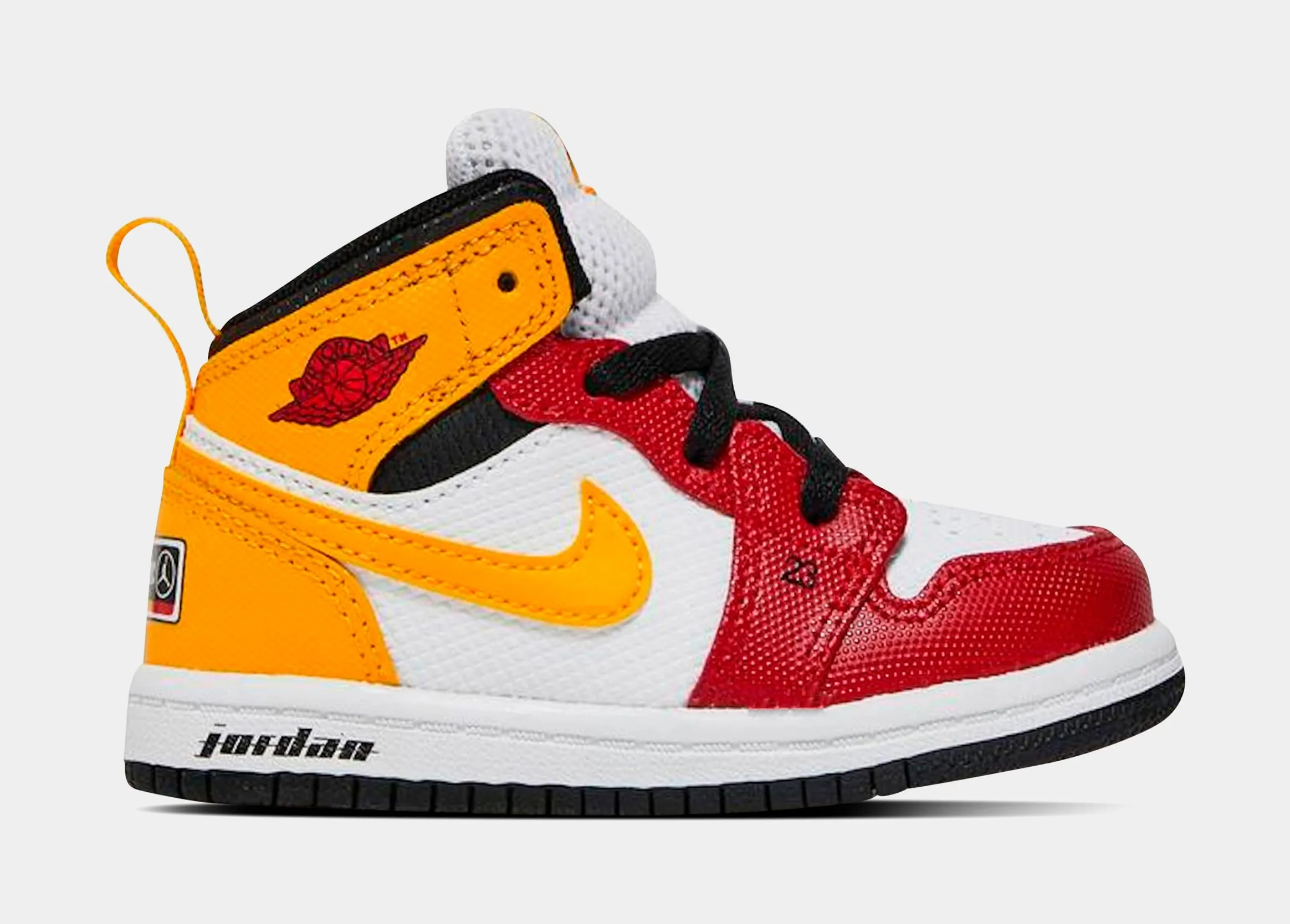 Jordan 1 Mid Infant Toddler Lifestyle Shoes (Red/Yellow)