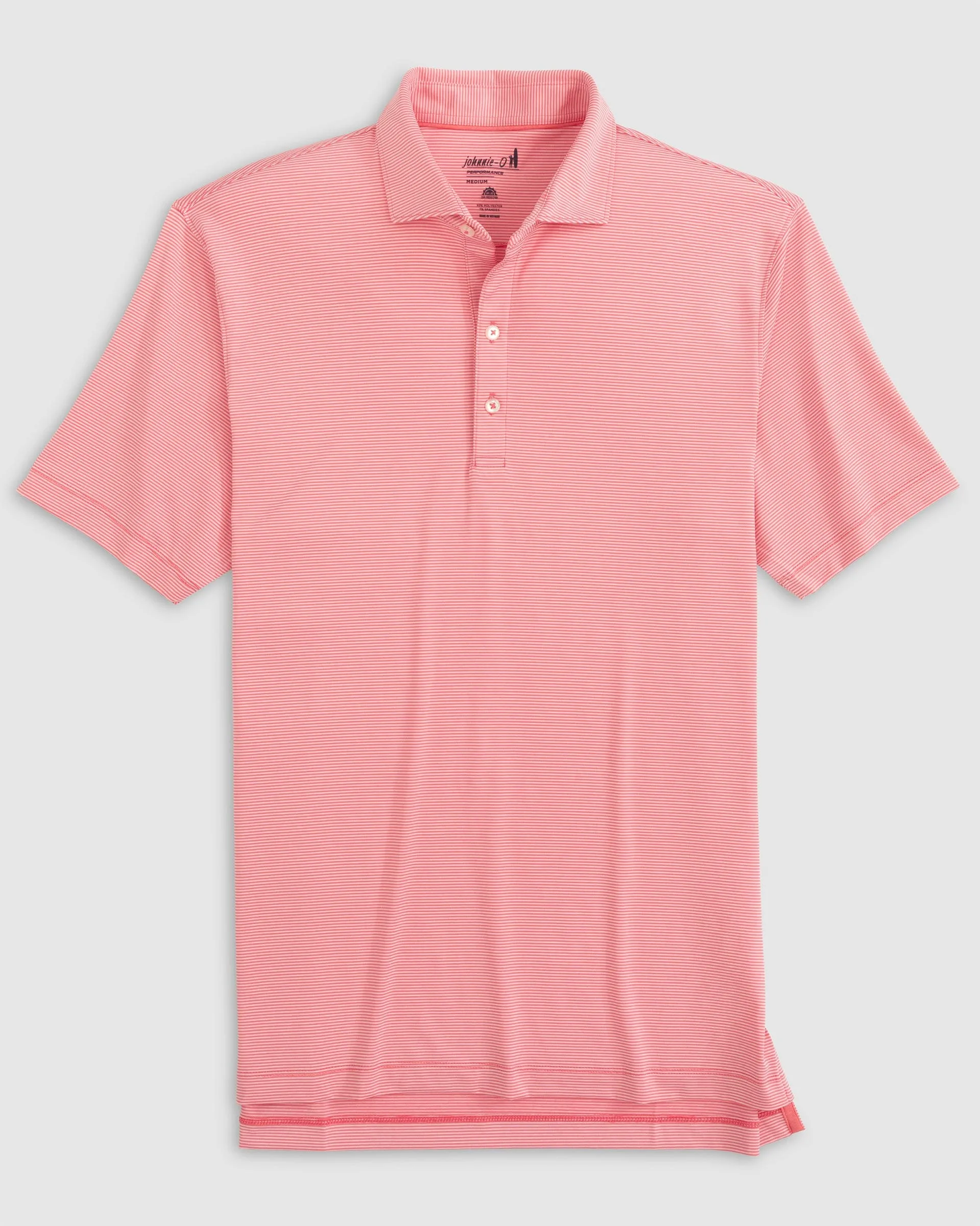 Lyndon Striped Jersey Performance Polo- Sunkissed