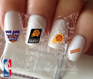 Phoenix Suns NBA Basketball Nail Art Water Decals Nail Transfers Wraps