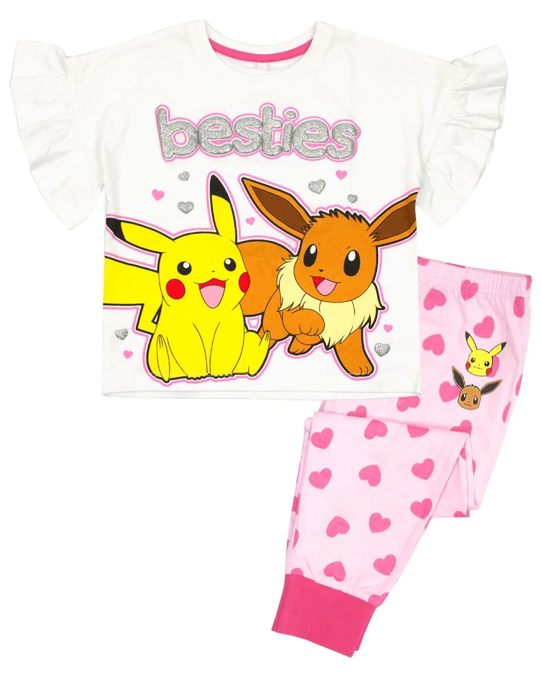 Pokemon Besties Pikachu Eevee Girls Long Pyjamas