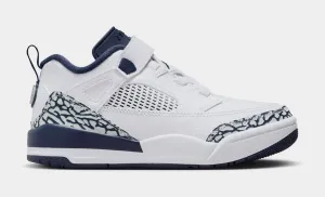 Spizike Low Preschool Basketball Shoes (White/Obsidian/Pure Platinum)