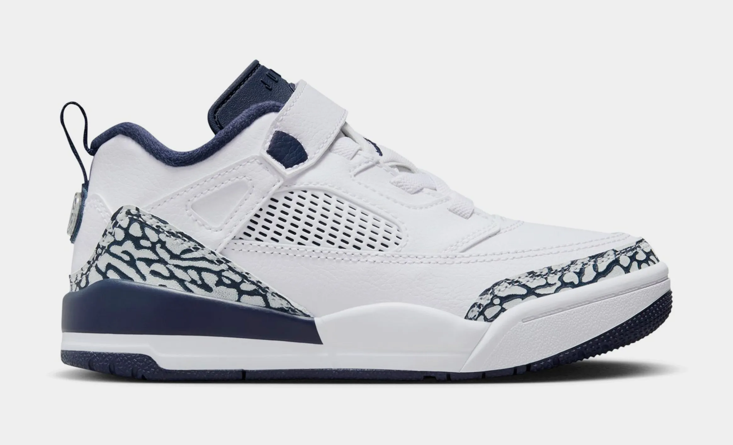 Spizike Low Preschool Basketball Shoes (White/Obsidian/Pure Platinum)