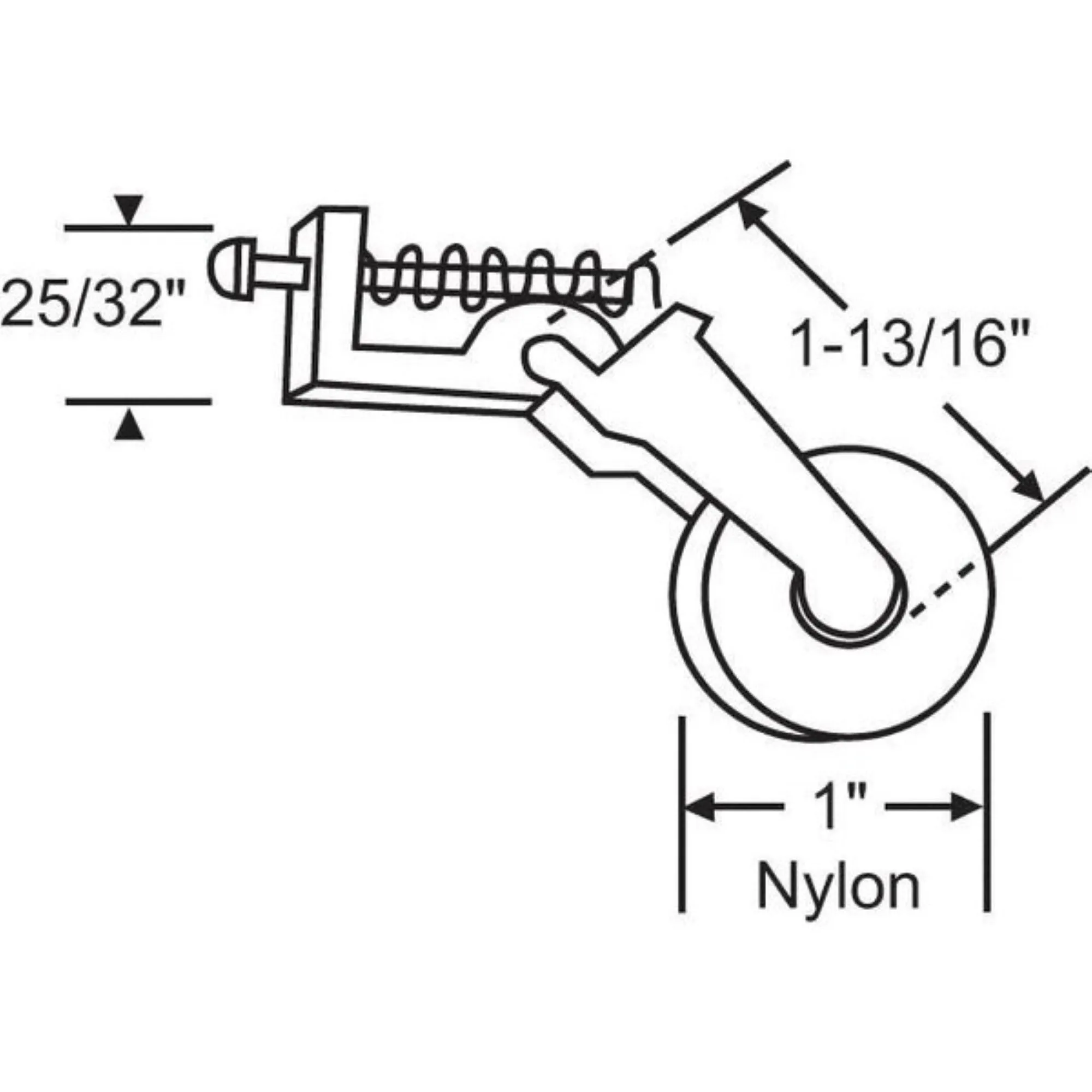 (SR-307) Yale Ogron Roller for Sliding Screen Door (1 Roller) (NYLON WHEEL)