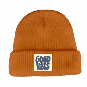 Tiny Whales - Good Vibes Beanie in Rust (2-5yrs)