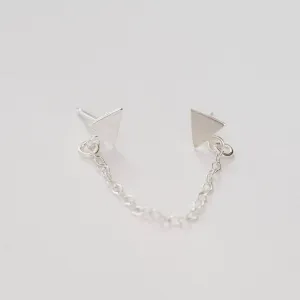 Triangle Chain Drop Earring in Sterling Silver