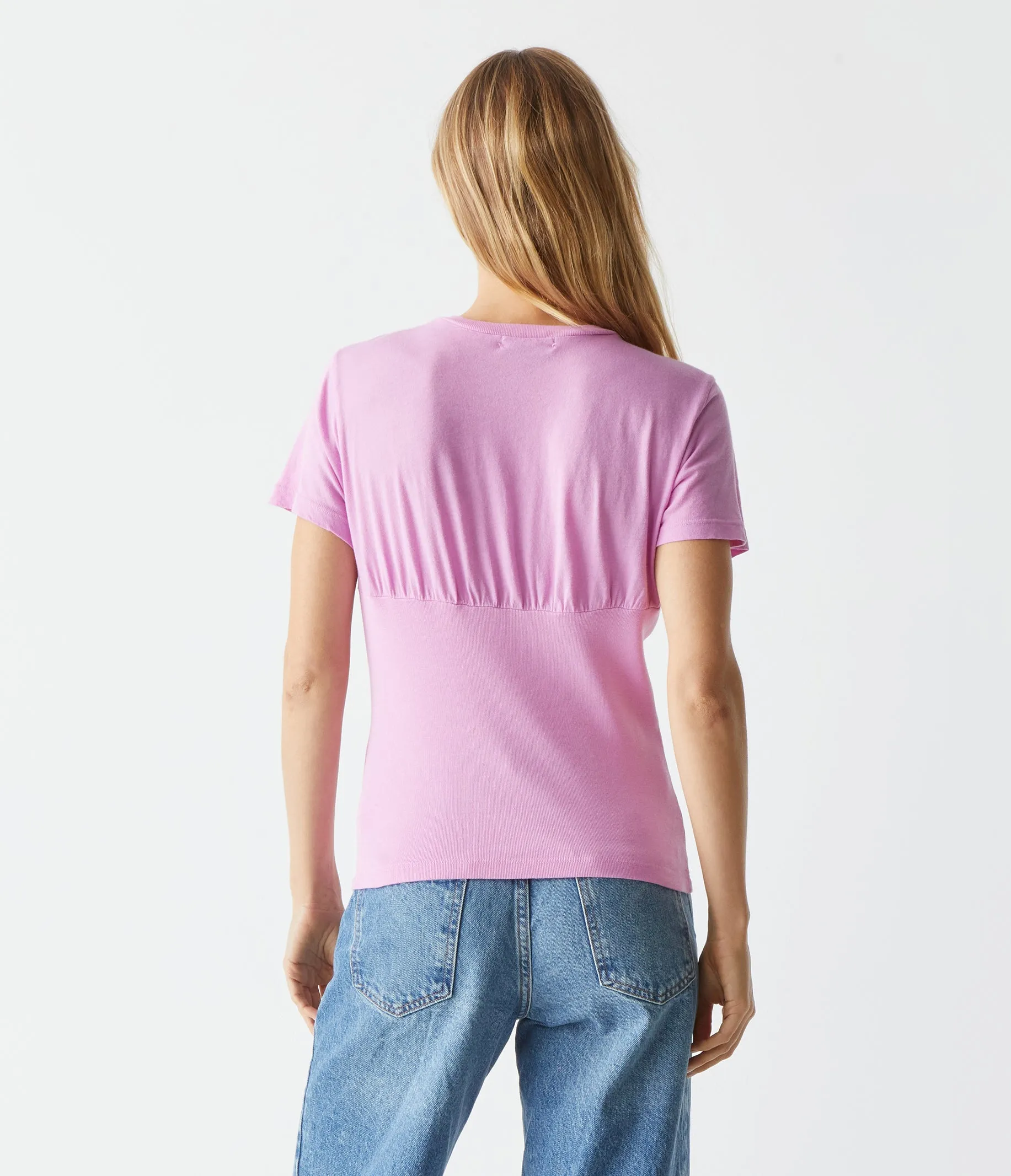 Victoria Mixed Fabric Tee