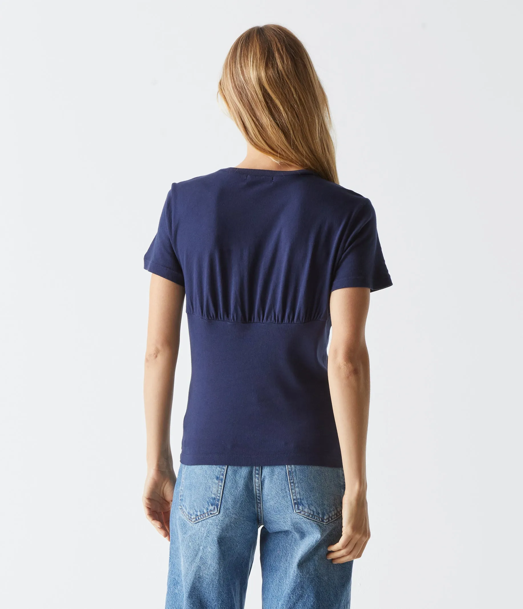 Victoria Mixed Fabric Tee