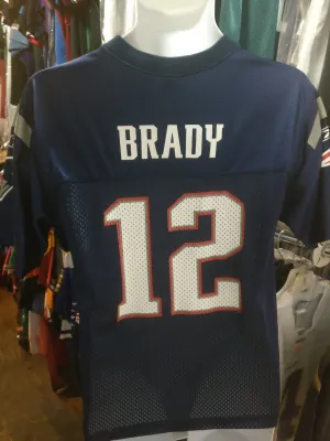 Vintage #12 TIM BRADY New England Patriots NFL Reebok Jersey YL