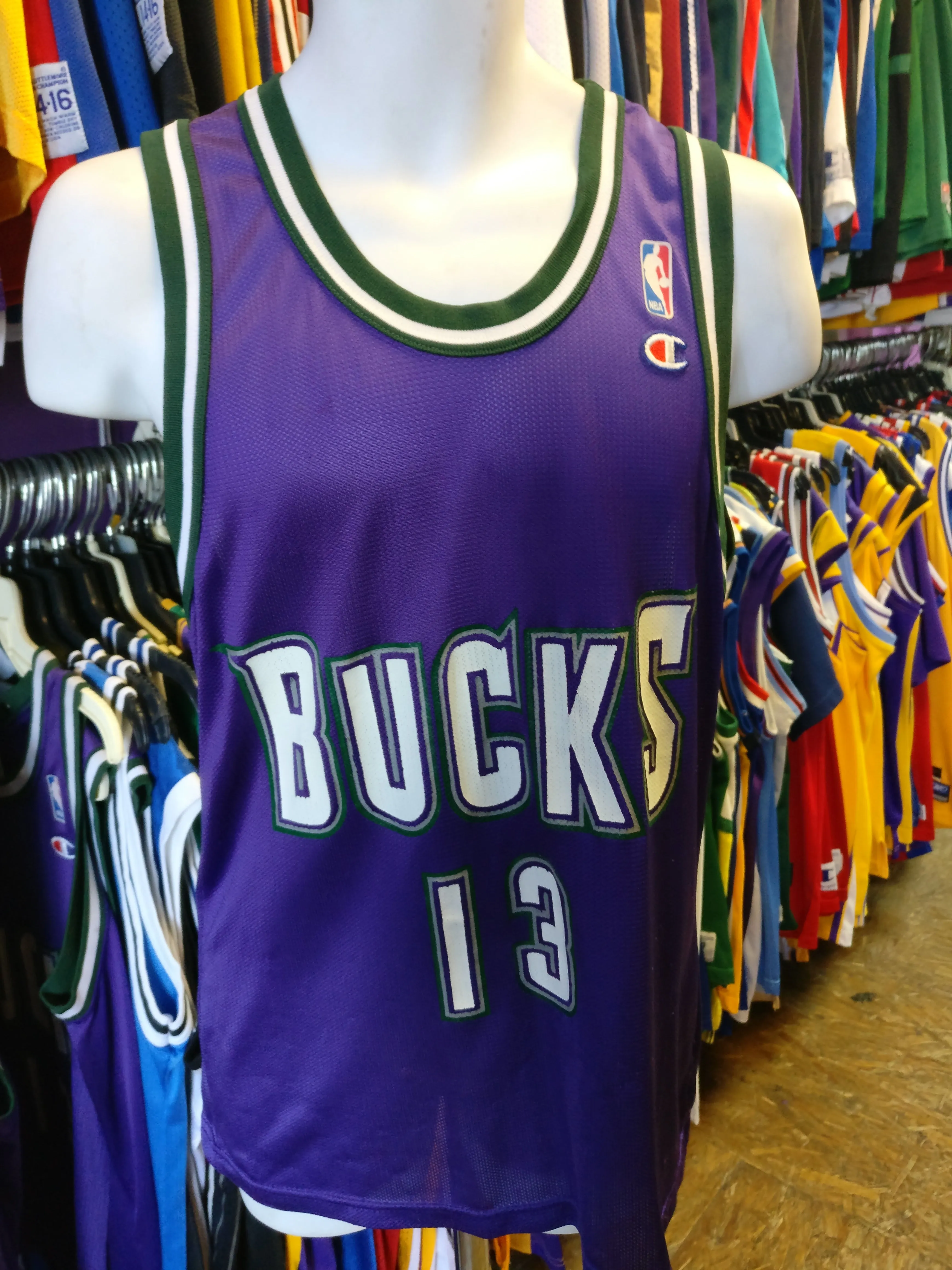 Vintage #13 GLENN ROBINSON Milwaukee Bucks NBA Champion Jersey 40