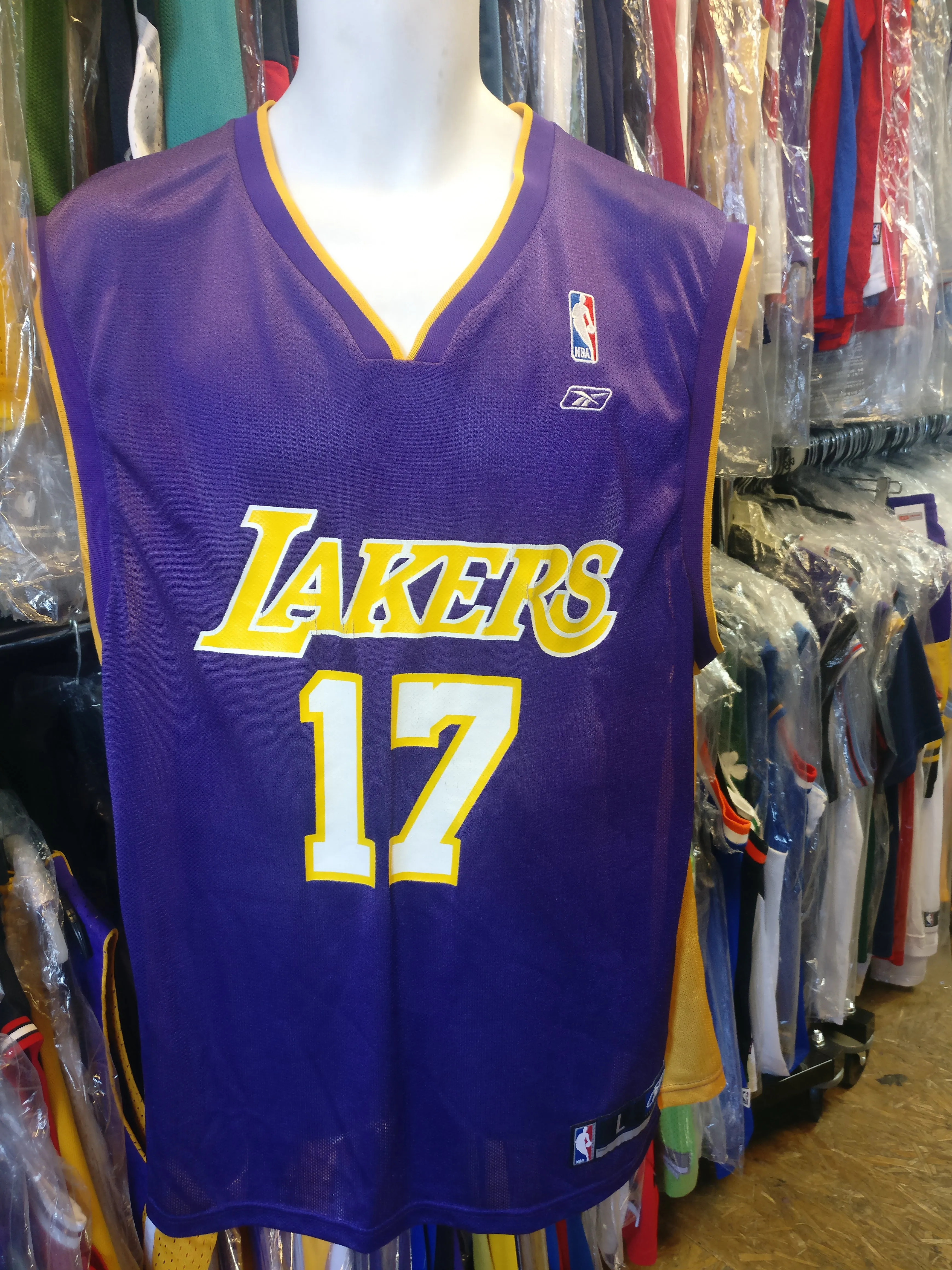 Vintage #17 RICK FOX Los Angeles Lakers NBA Reebok Jersey L