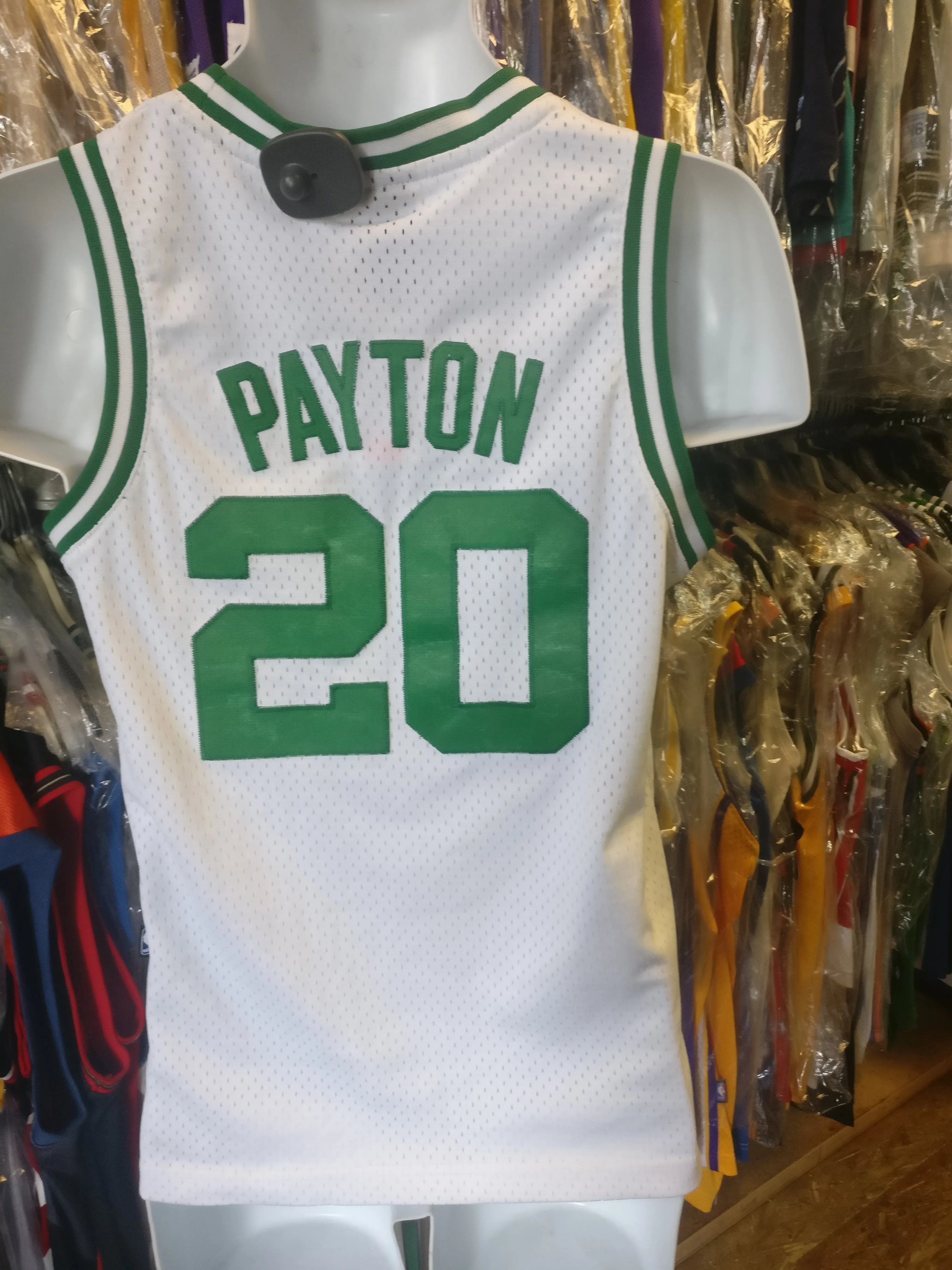 Vintage #20 GARY PAYTON Boston Celtics NBA Reebok Authentic Jersey YM