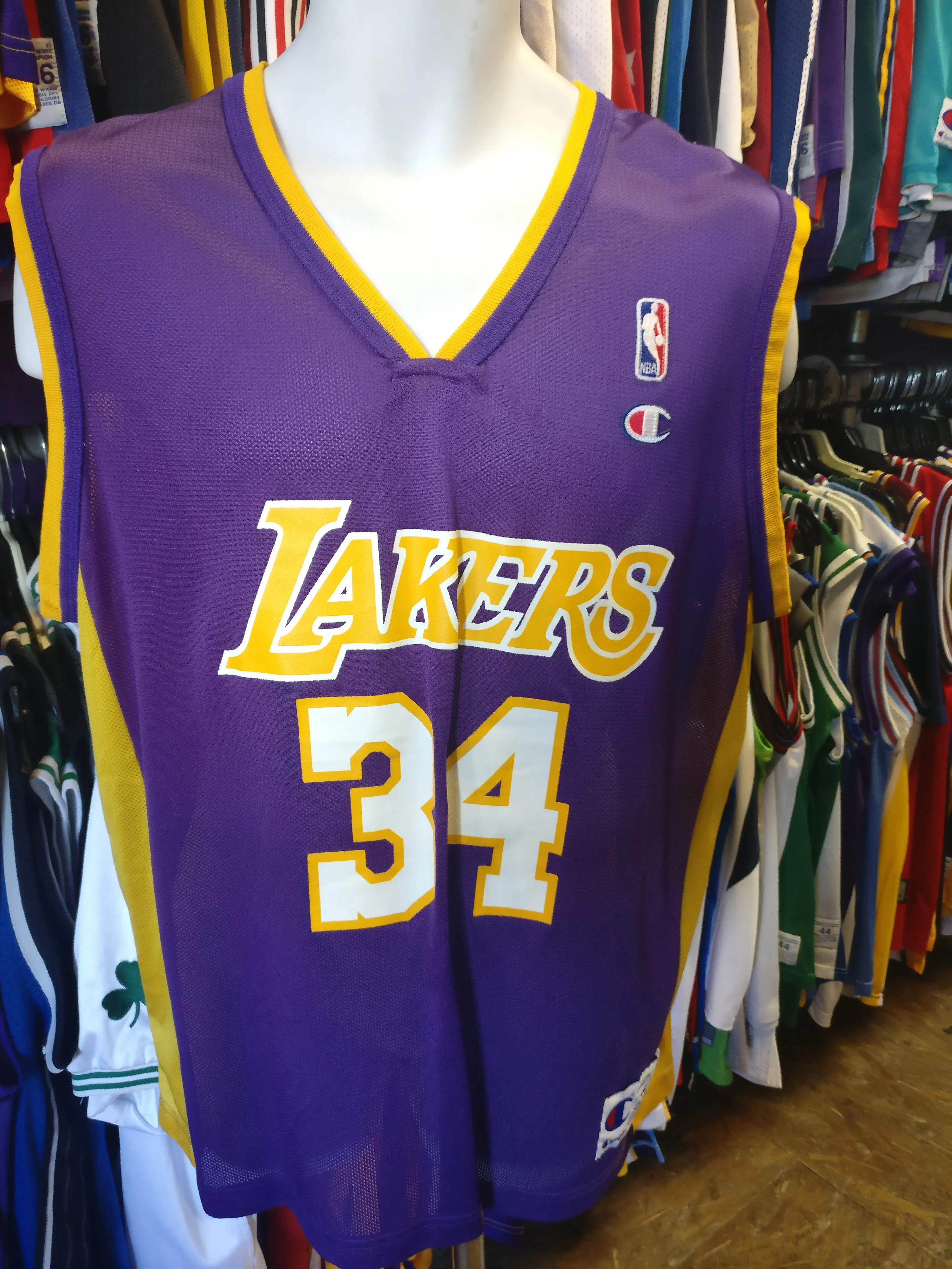 Vintage #34 SHAQUILLE O'NEAL Los Angeles Lakers NBA Champion Jersey 40