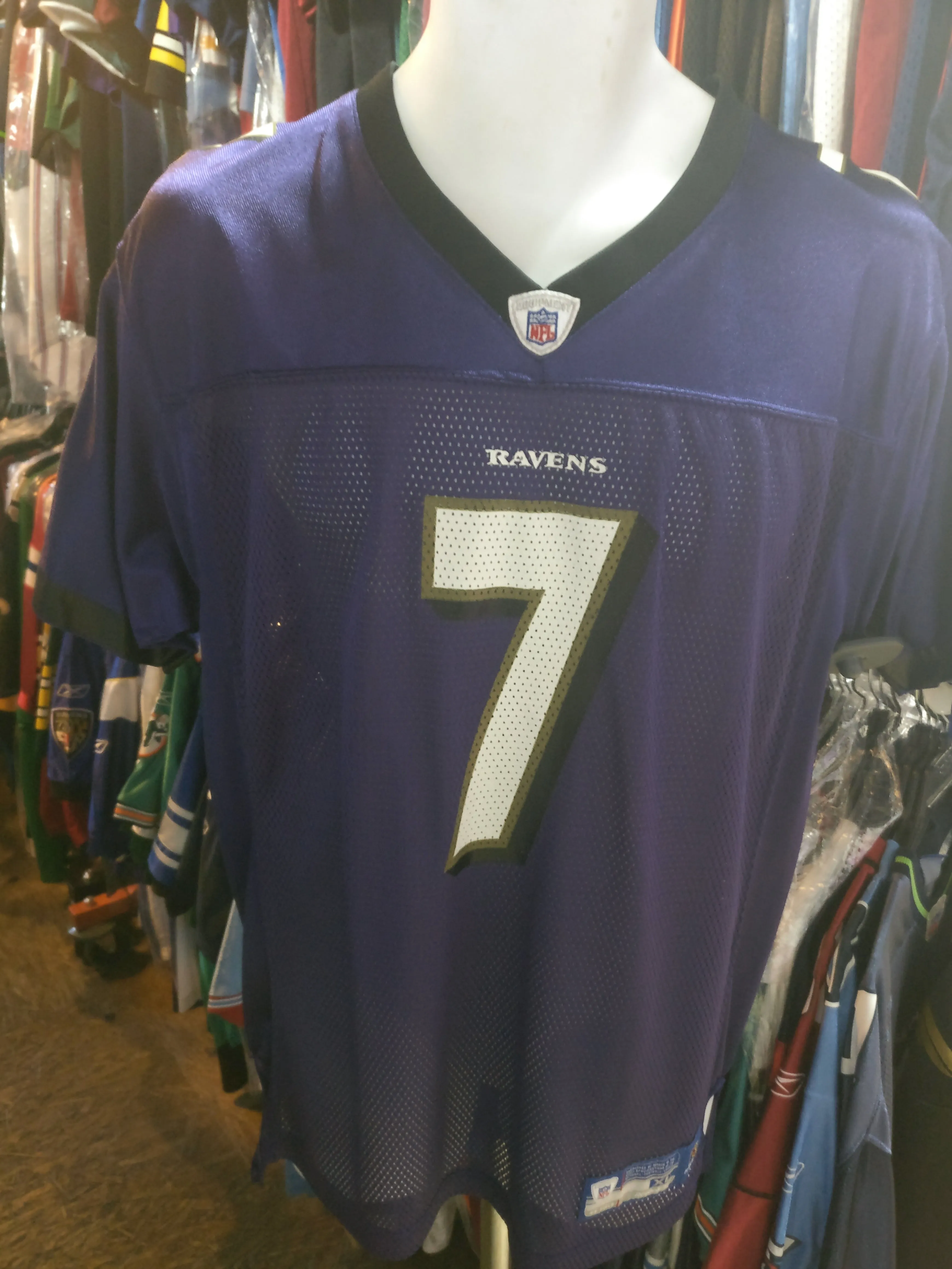 Vintage #7 KYLE BOLLER Baltimore Ravens NFL Reebok Jersey YXL