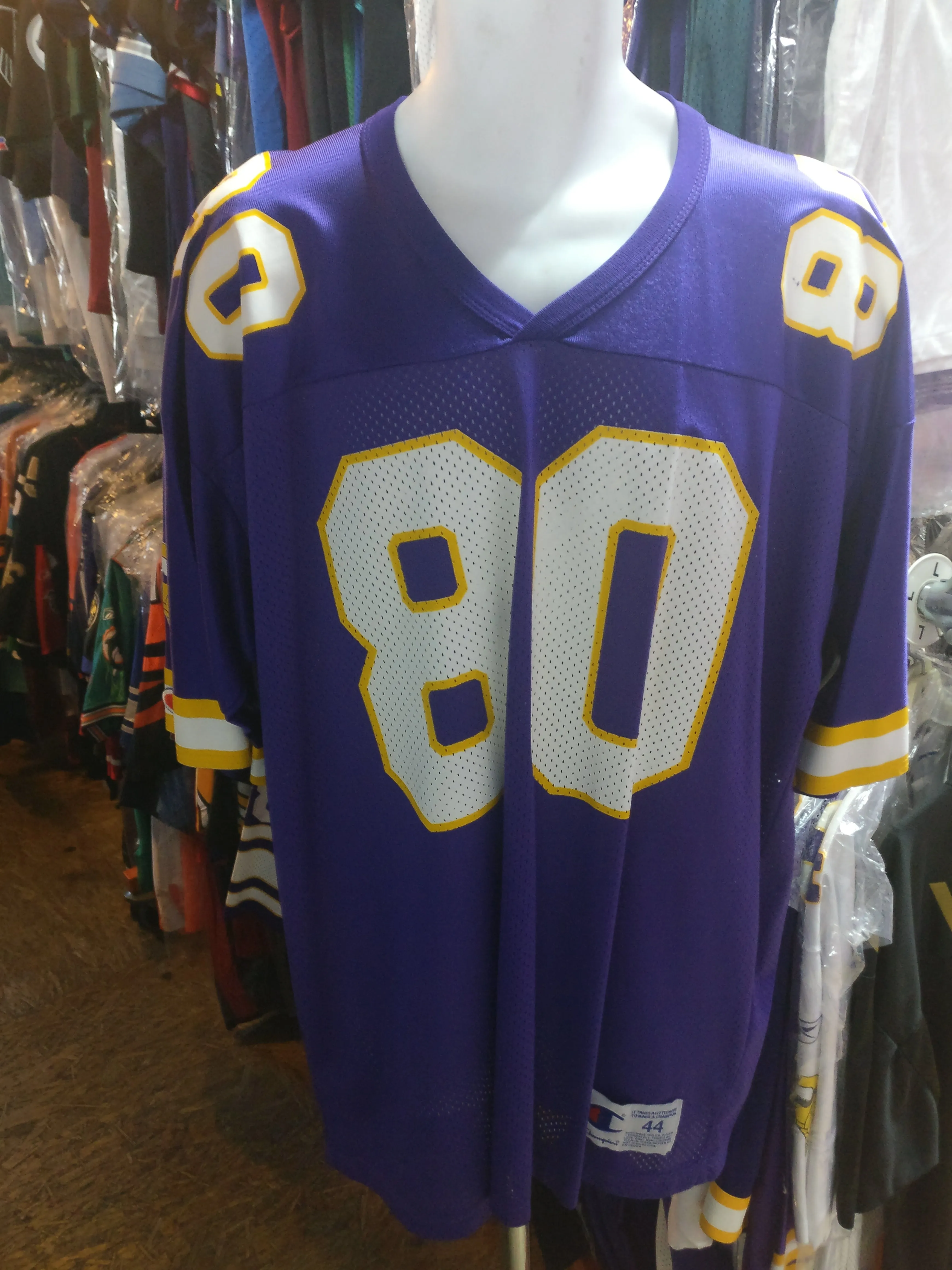 Vintage #80 CRIS CARTER Minnesota Vikings NFL Champion Jersey 44