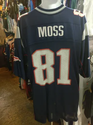 Vintage #81 RANDY MOSS New England Patriots NFL Reebok Jersey L